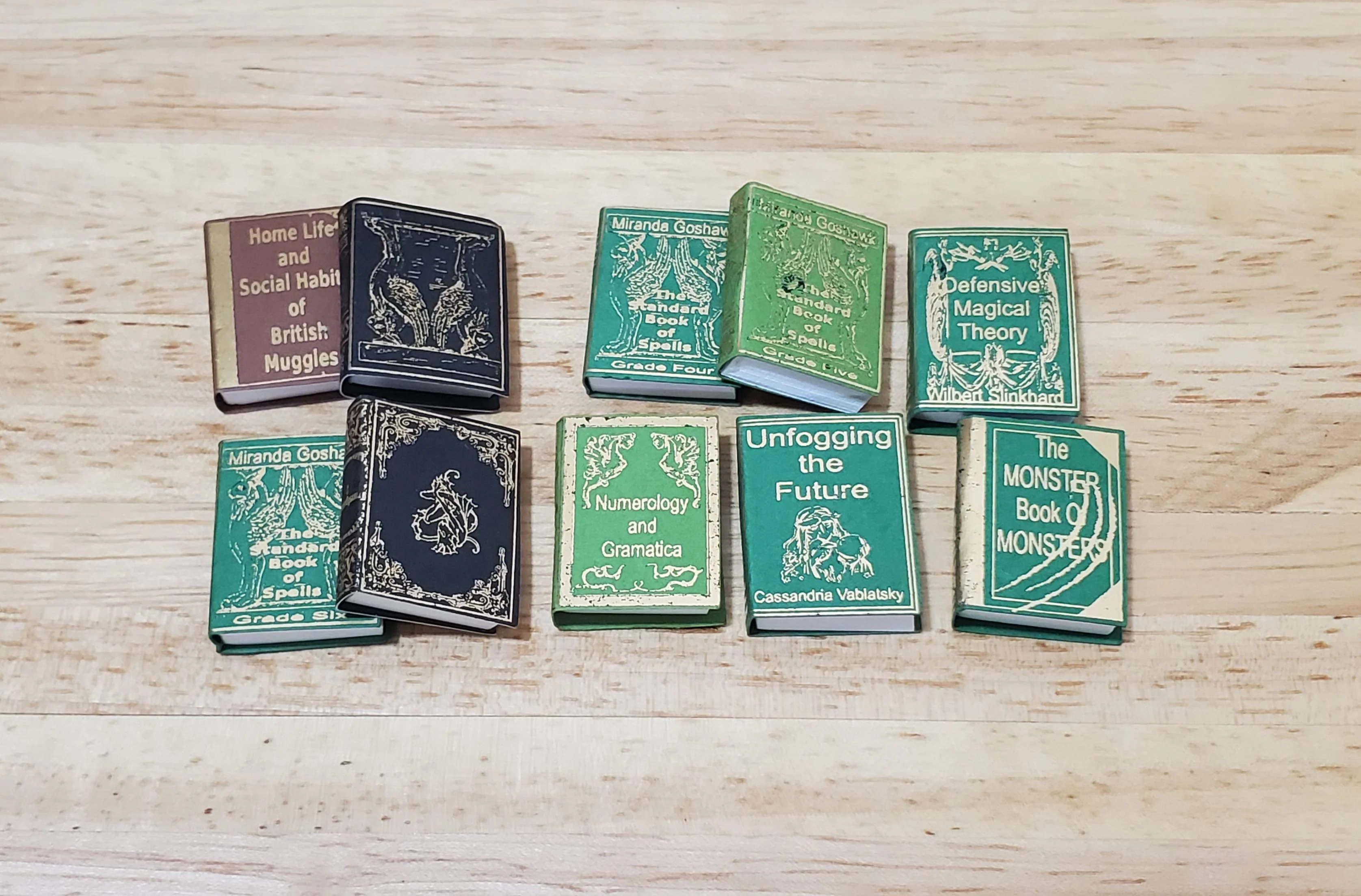 Dollhouse Books x10 Wizard School Books #3 1:12 Scale Miniatures (blank inside)
