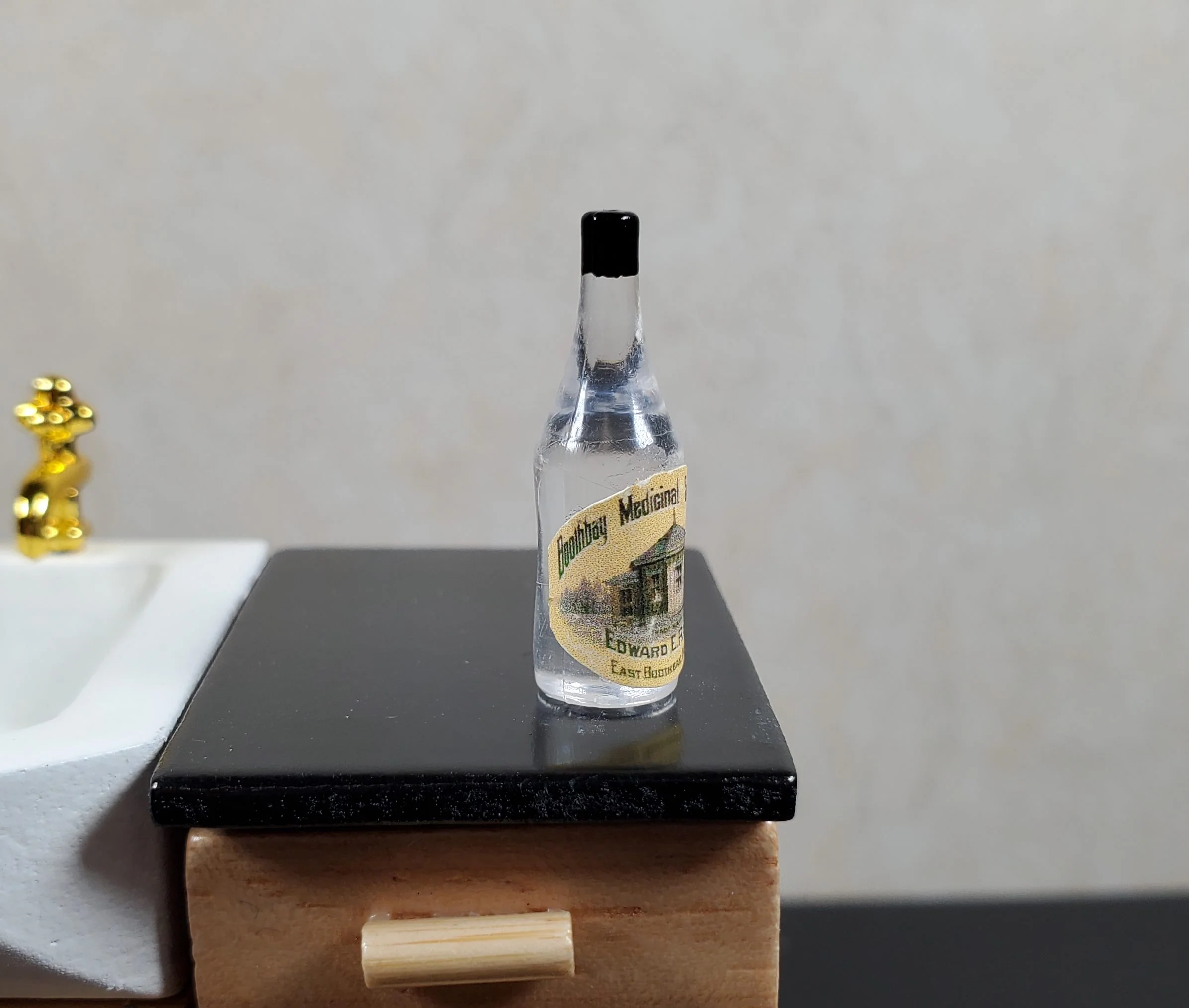 Dollhouse Booth Bay Medicinal Spring Water Bottle Vintage Style 1:12 Scale - Image 2