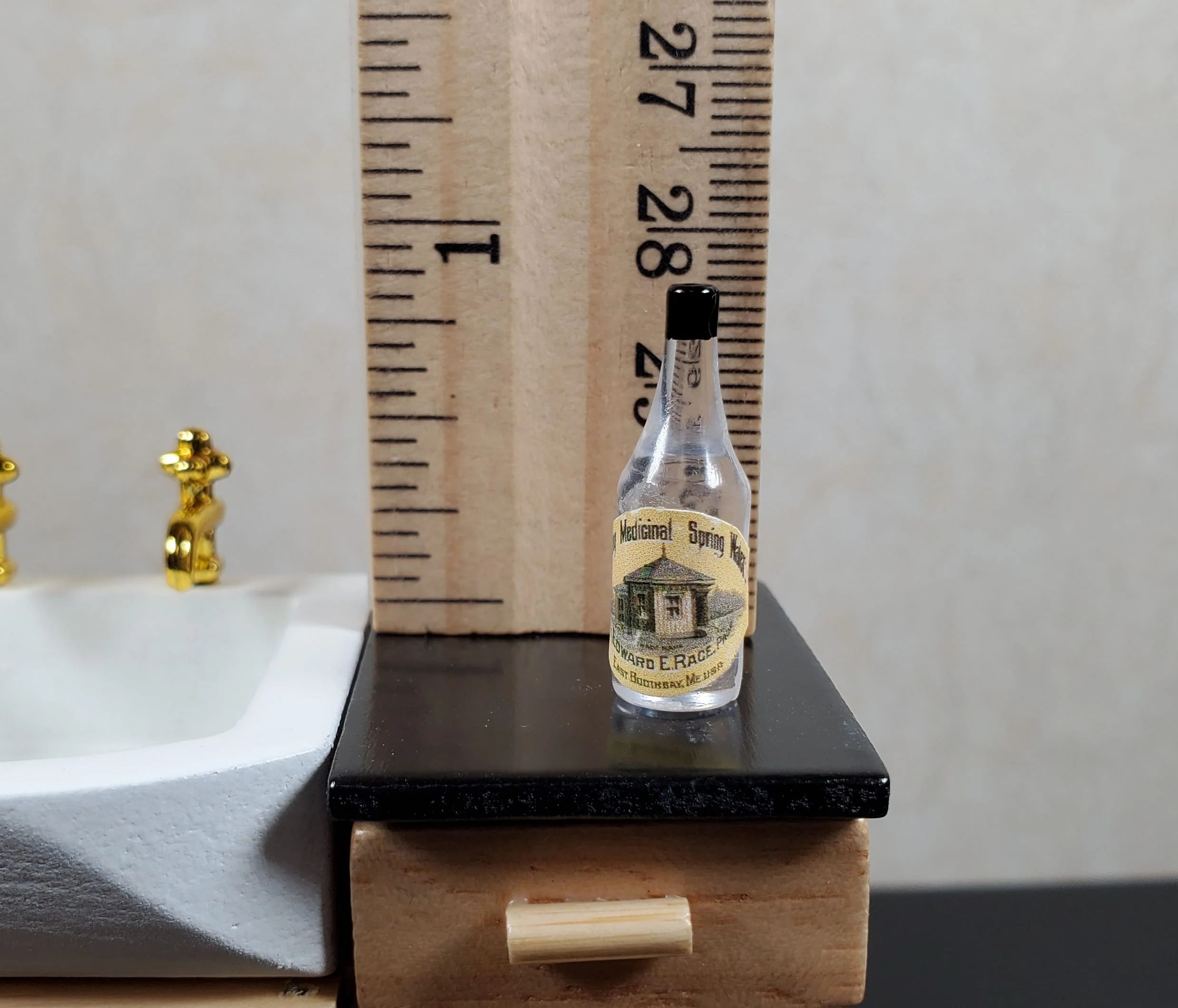Dollhouse Booth Bay Medicinal Spring Water Bottle Vintage Style 1:12 Scale - Image 3
