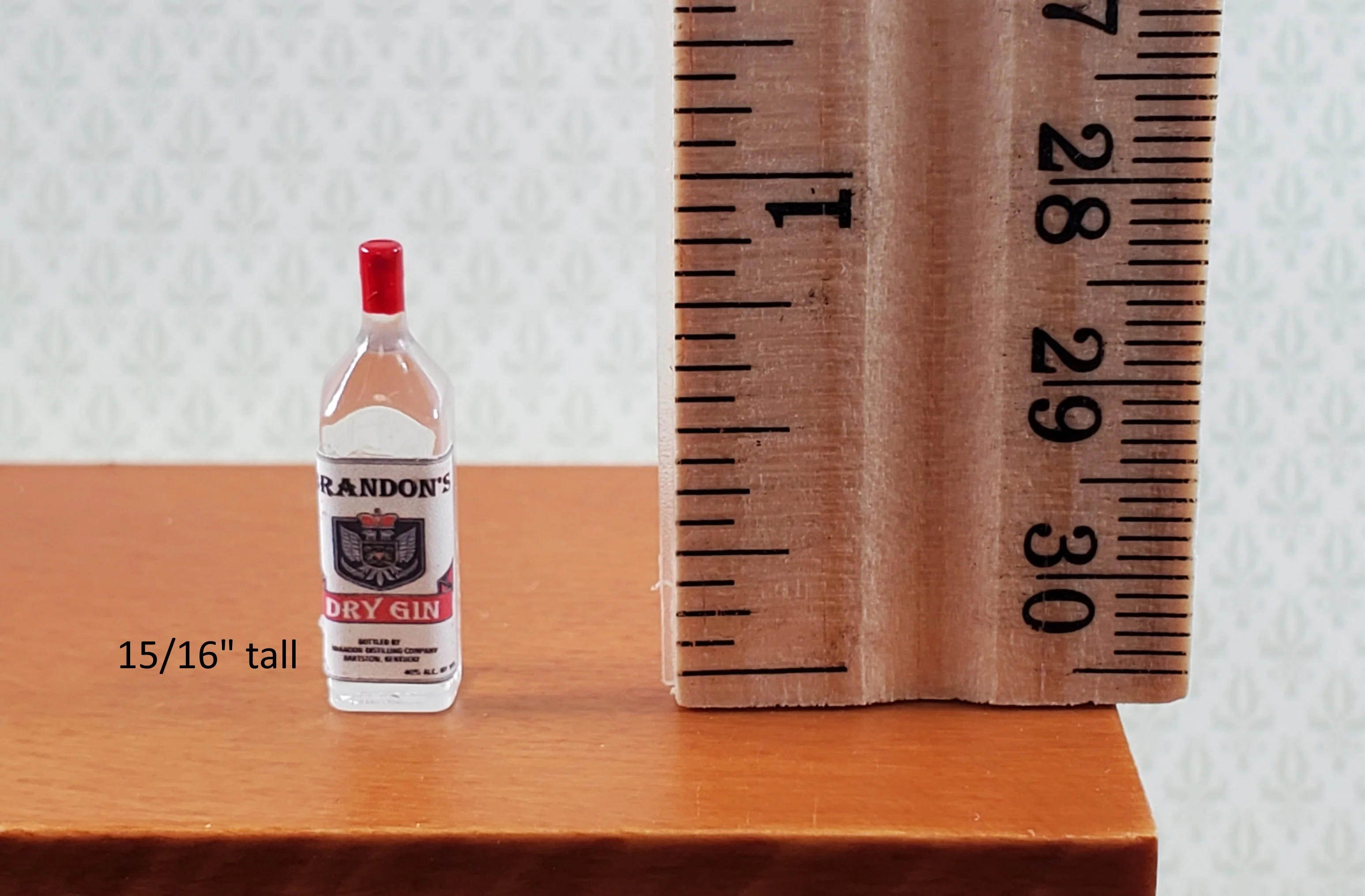 Dollhouse Bottle of Dry Gin 1:12 Scale Miniature Drinks Handmade - Image 4