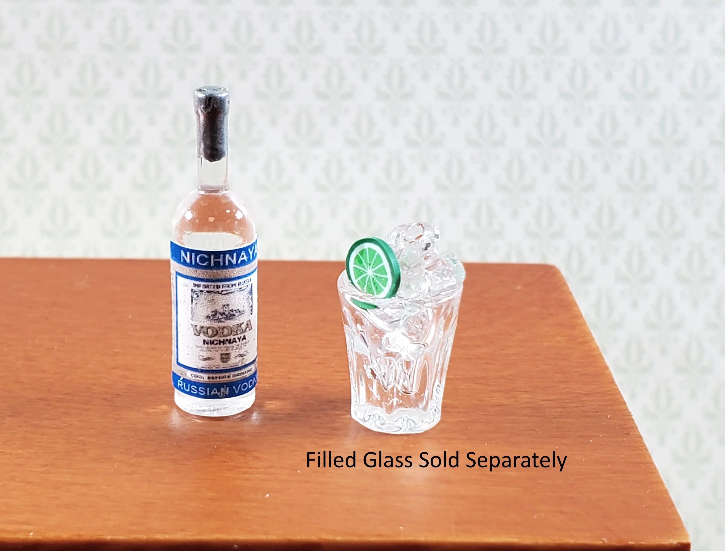 Dollhouse Bottle of Vodka 1:12 Scale Miniature Drinks Handmade - Image 3