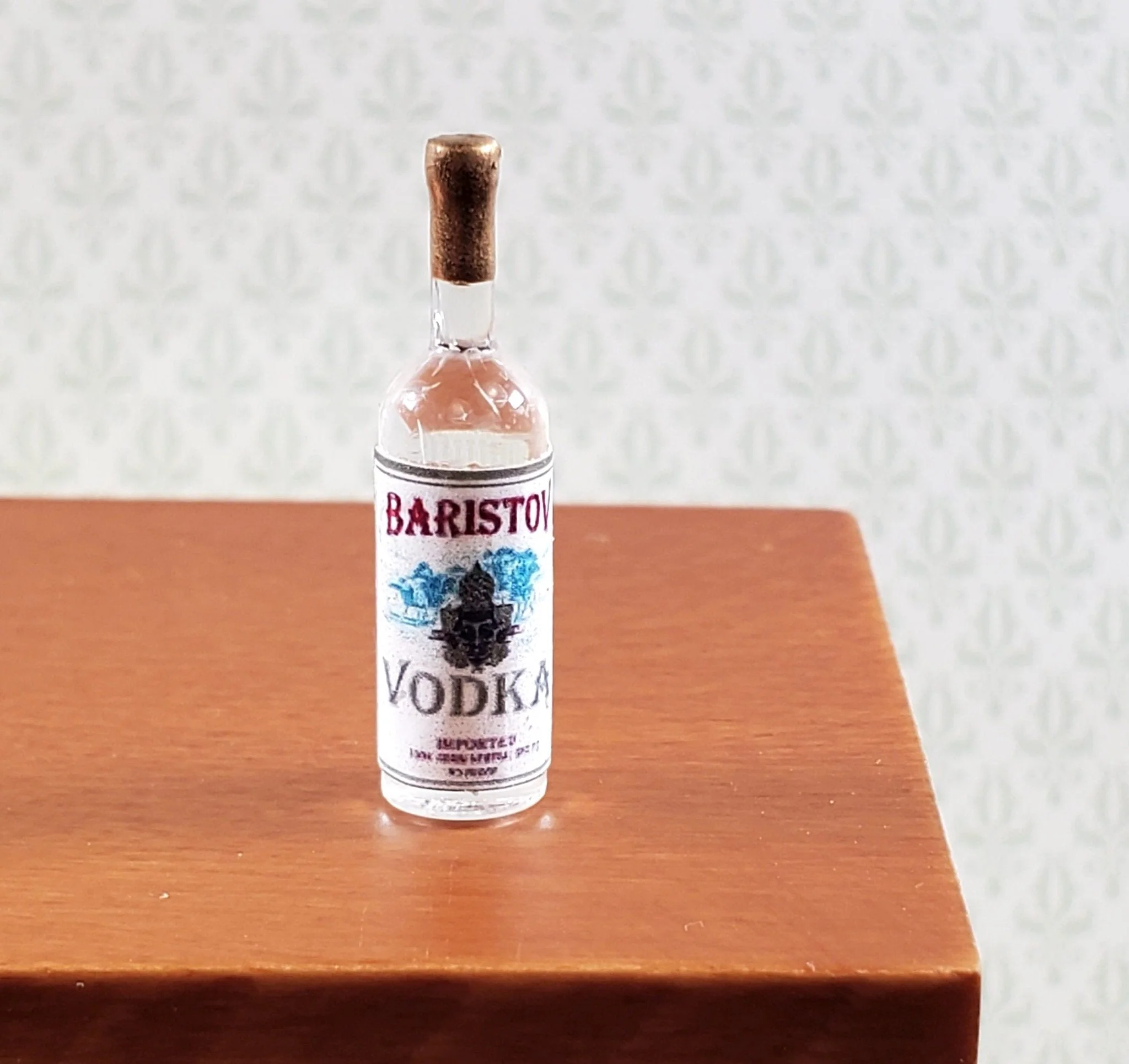 Dollhouse Bottle of Vodka "Baristov" 1:12 Scale Miniature Drinks Handmade