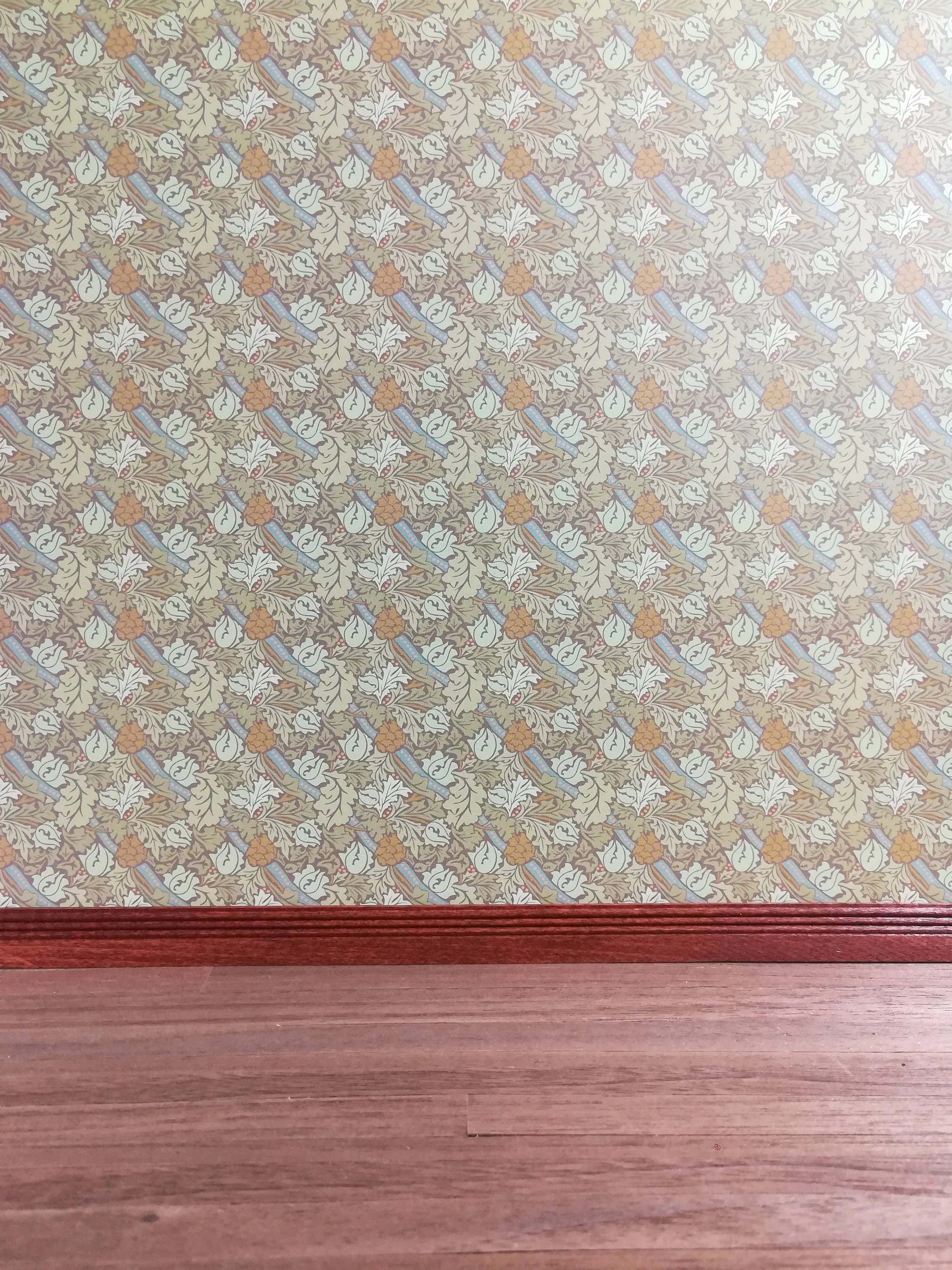 Dollhouse Brodnax Victorian Arts & Crafts Wallpaper Green Leaves "Sissinghurst" 1:12 Scale - Image 2