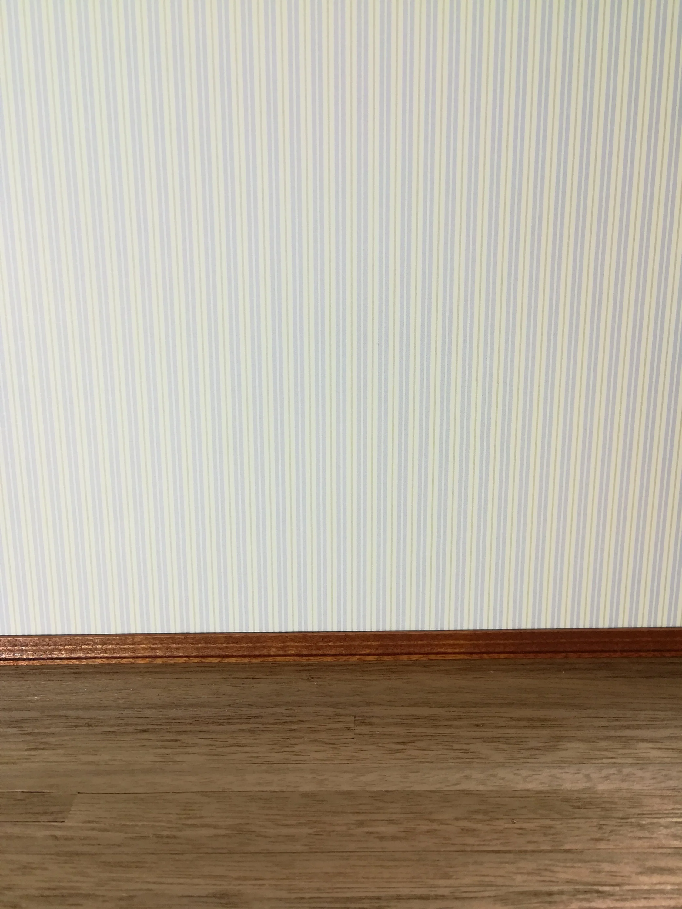 Dollhouse Brodnax Wallpaper Striped Pale Blue Green Cream "Seaside Stripe" 1:12 Scale - Image 2