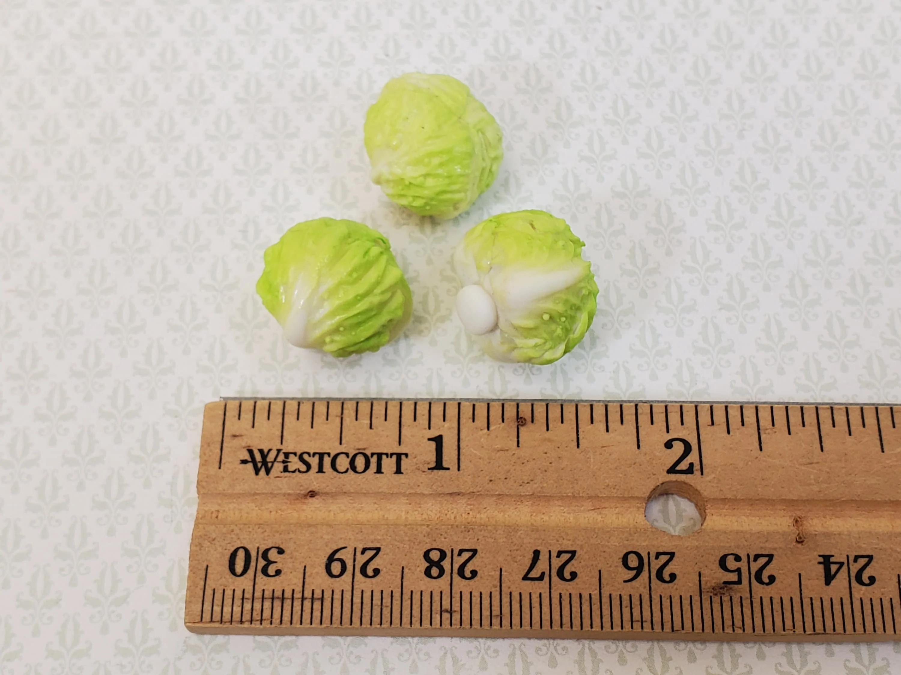Dollhouse Cabbage or Iceberg Lettuce 3 Heads 1:12 Scale Miniature Kitchen Food Vegetables - Image 3