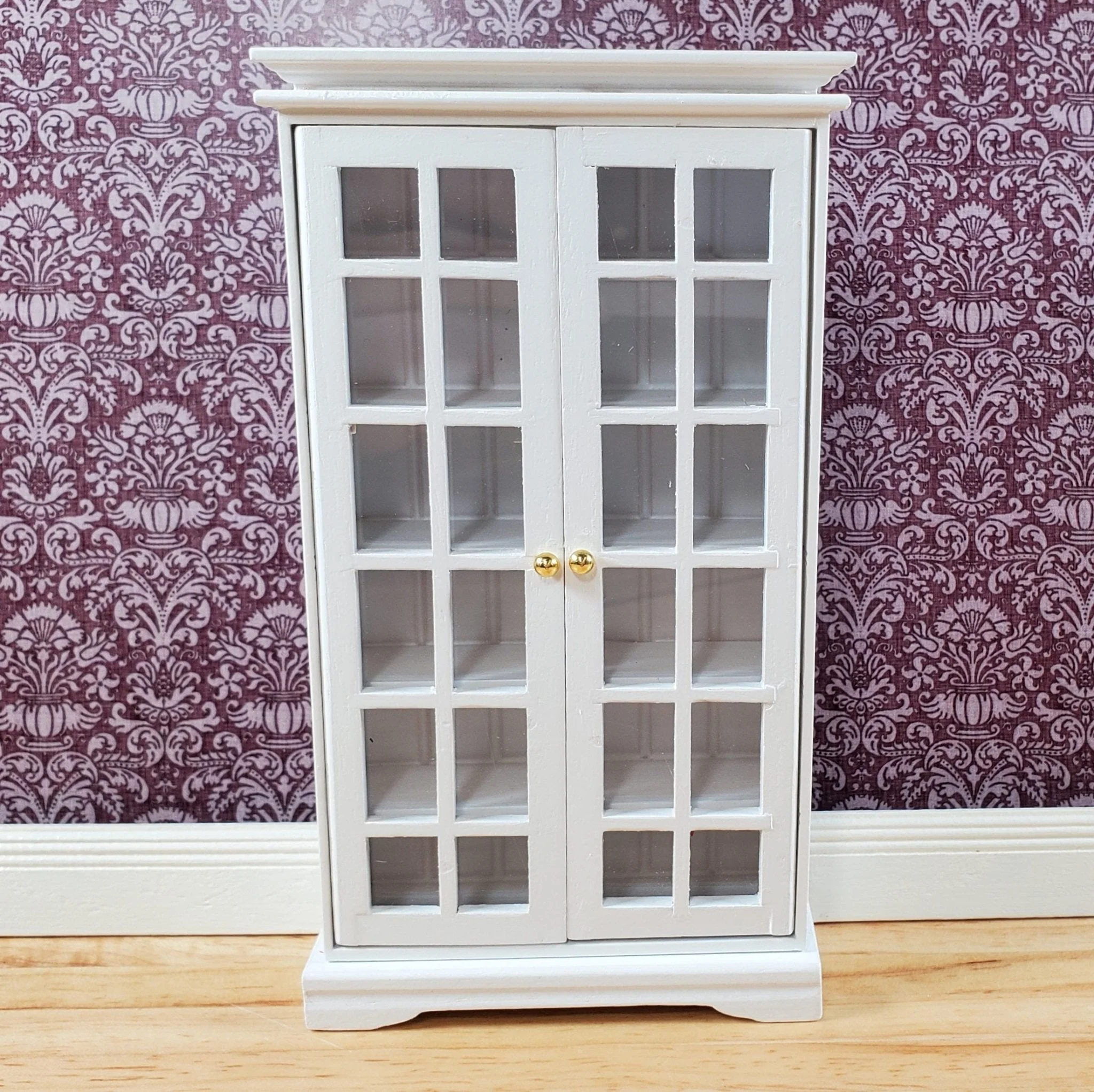 Dollhouse Cabinet Pantry Small Profile WHITE 1:12 Scale Miniature Furniture - Image 2
