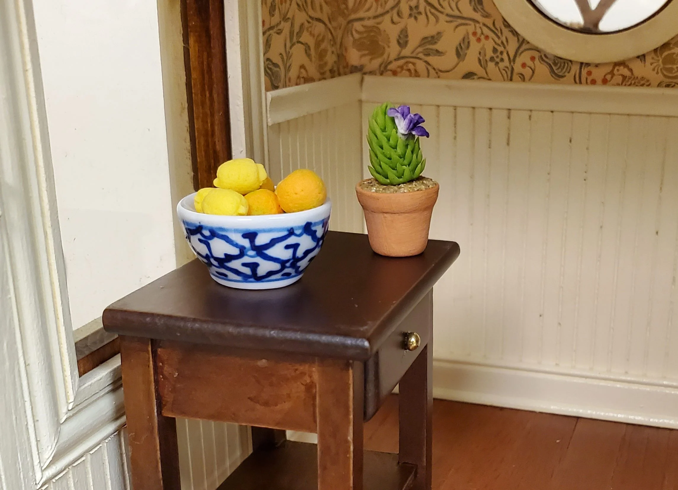 Dollhouse Cactus Purple Flowering Plant in a Terra Cotta Planter 1:12 Scale Miniature - Image 2