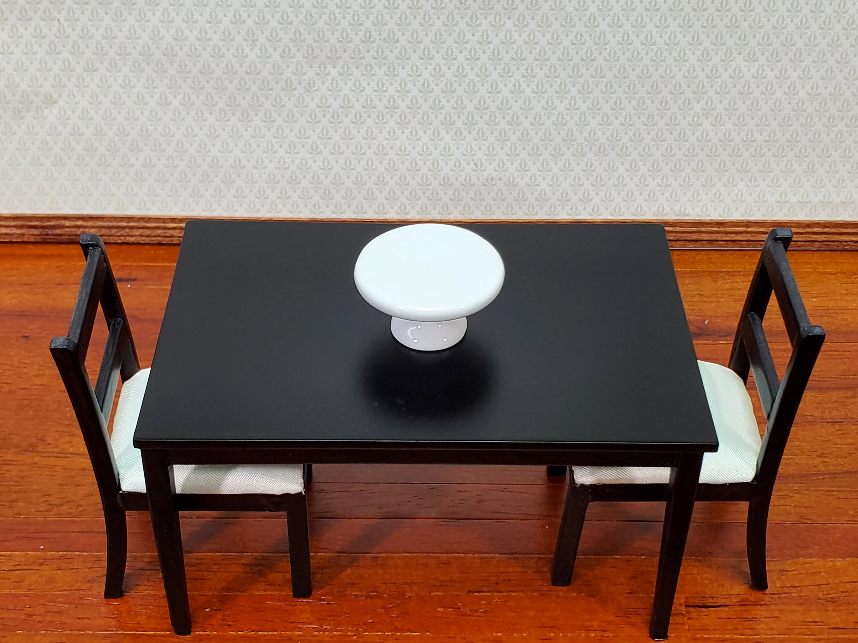 Dollhouse Cake Stand Platter All White Ceramic 1:12 Scale Miniatures Dishes - Image 2