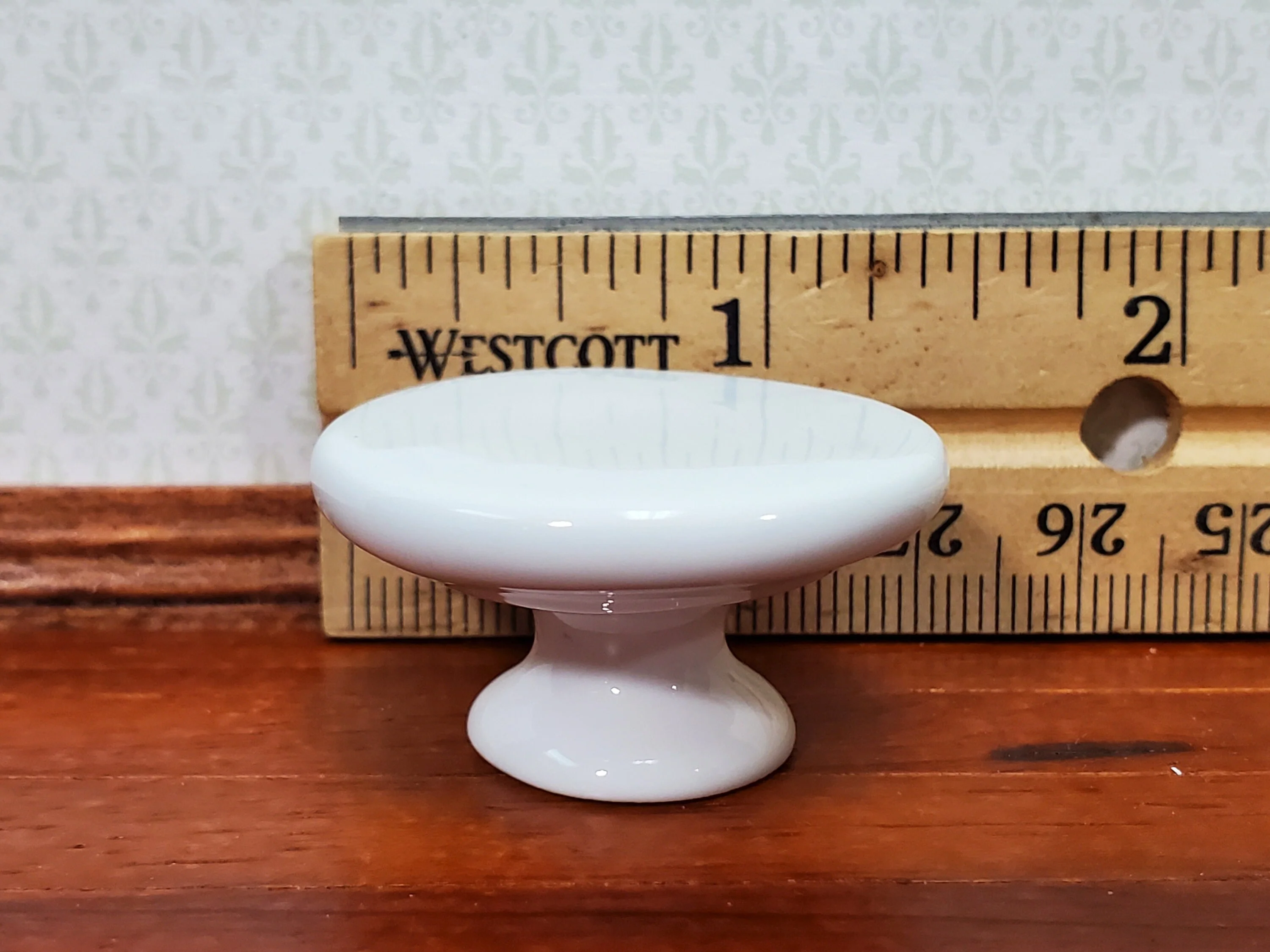 Dollhouse Cake Stand Platter All White Ceramic 1:12 Scale Miniatures Dishes - Image 5