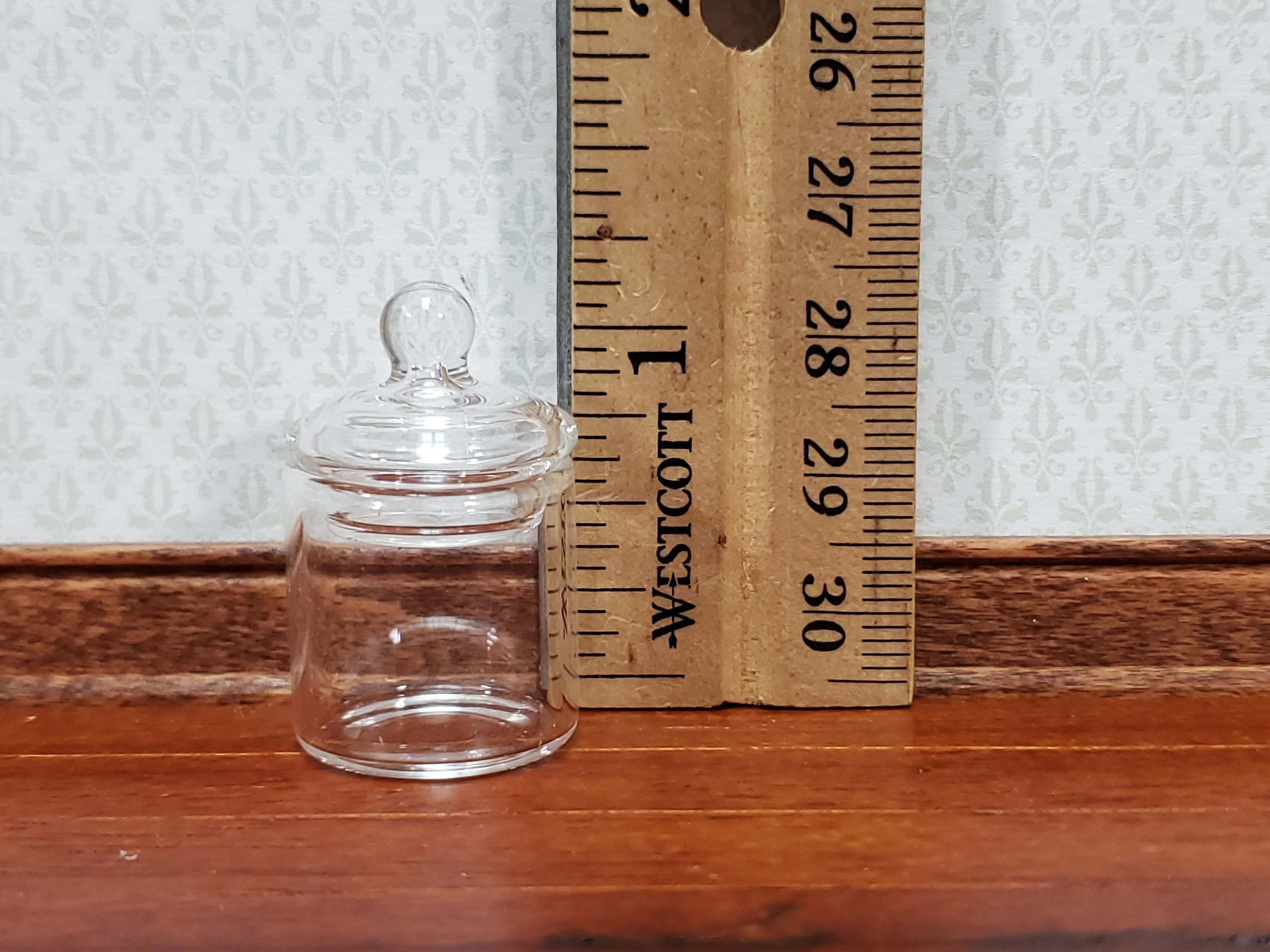 Dollhouse Candy Jar Empty Glass with Lid Short Wide for Miniature Shop or Kitchen - Image 4