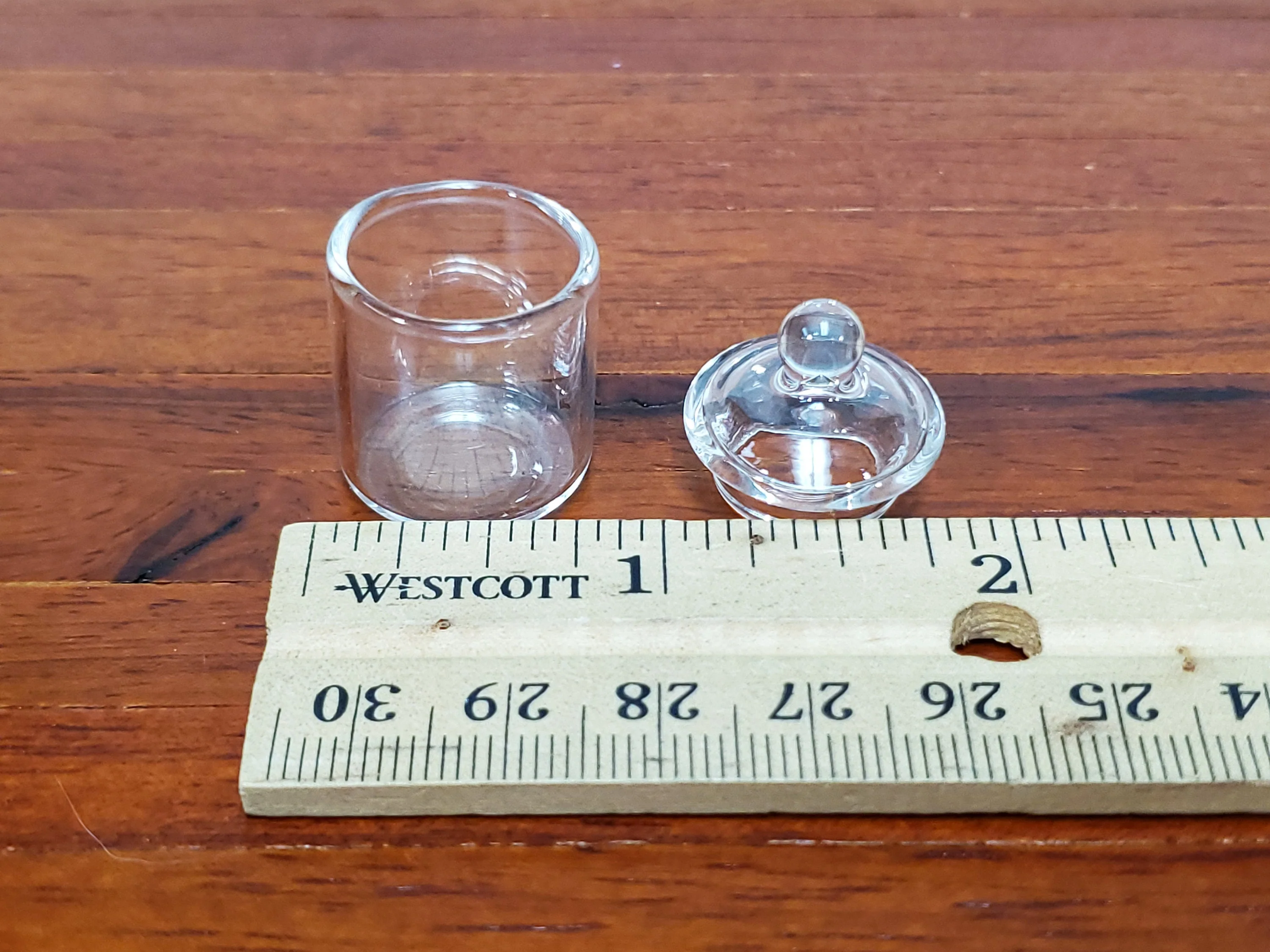 Dollhouse Candy Jar Empty Glass with Lid Short Wide for Miniature Shop or Kitchen - Image 5
