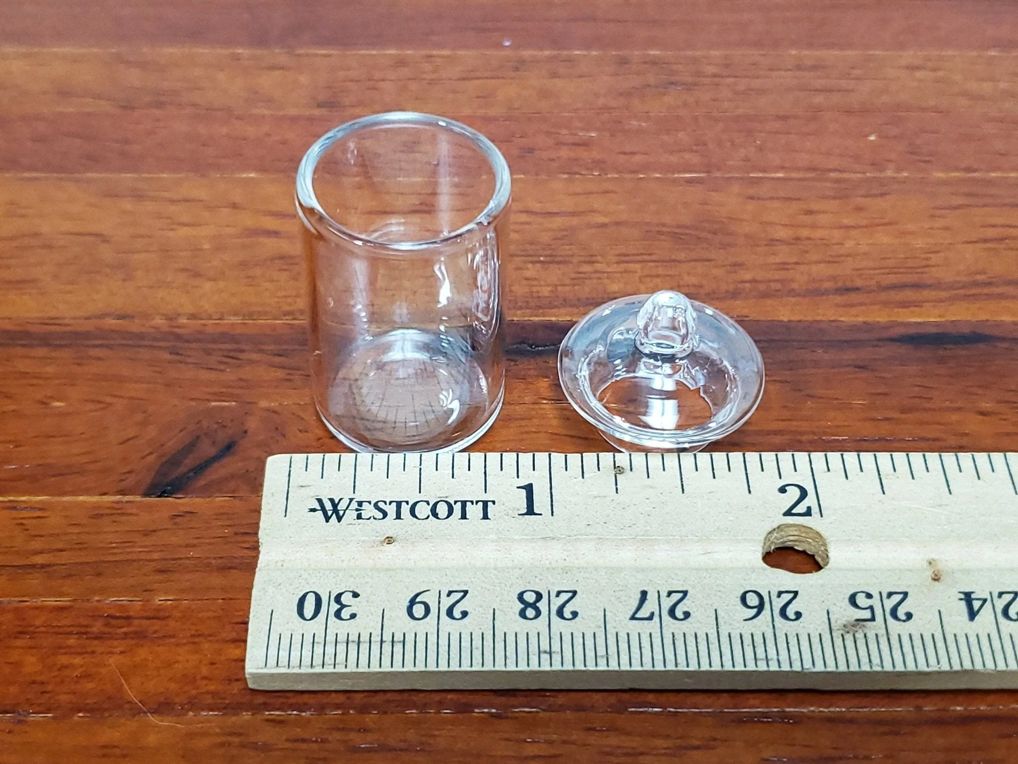 Dollhouse Candy Jar Empty Glass with Lid Tall Wide 1:6 Scale for Miniature Kitchen or Shop - Image 4