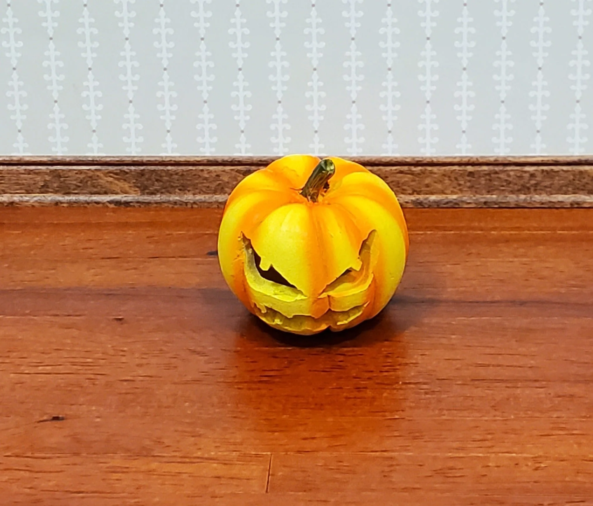 Dollhouse Carved Pumpkin for Halloween Decor 1:12 Scale Miniature Hole for Light - Image 5