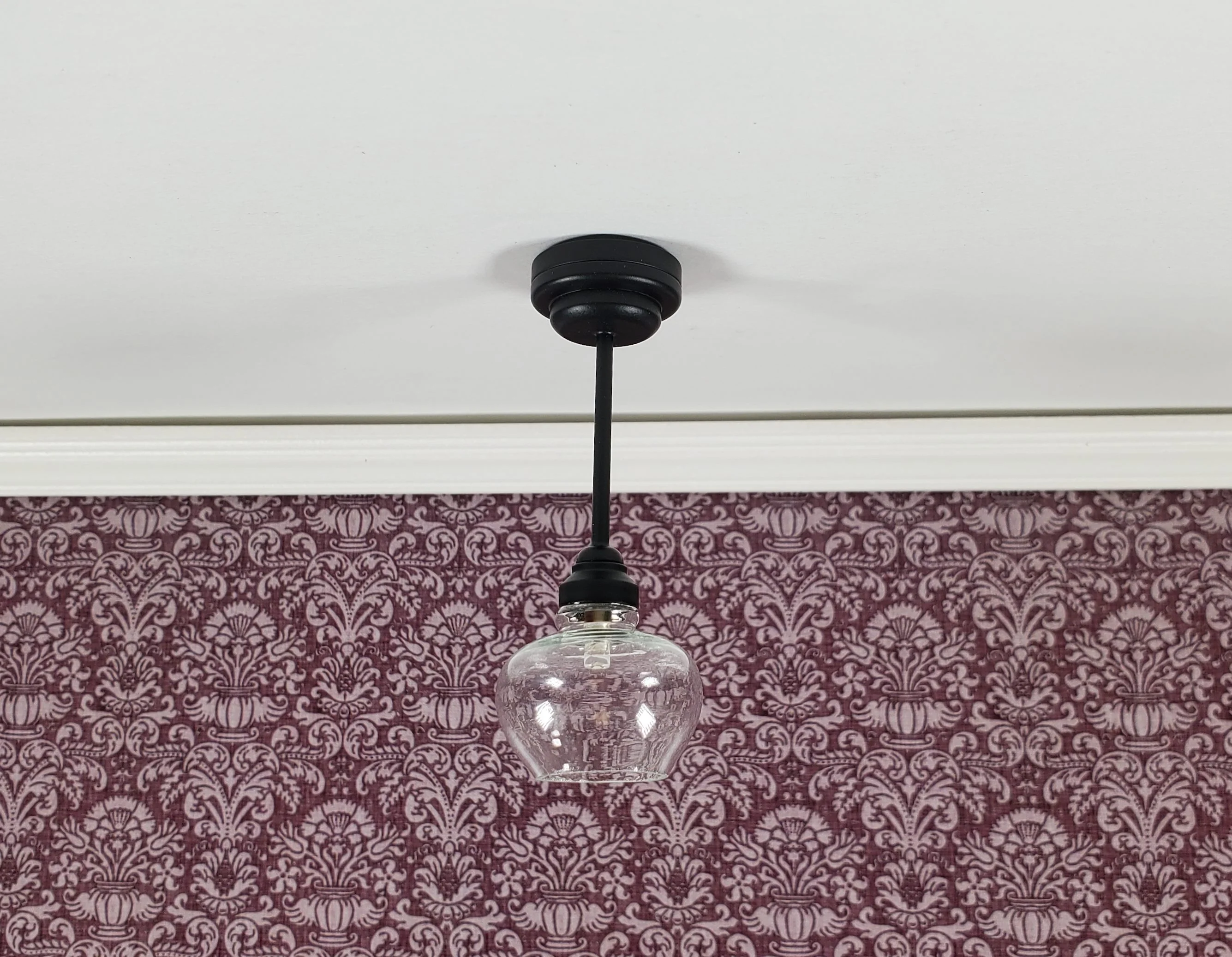 Dollhouse Ceiling Light Modern Black Battery Operated 1:12 Scale Miniature - Image 3