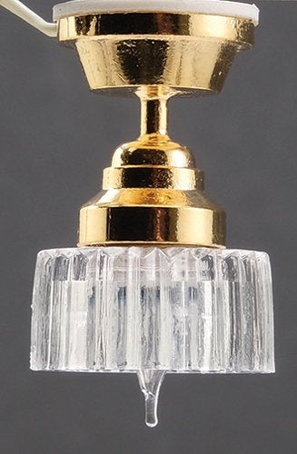 Dollhouse Ceiling Light Small Art Deco Style Hanging 12 Volt w/ Plug 1:12 Scale - Image 4