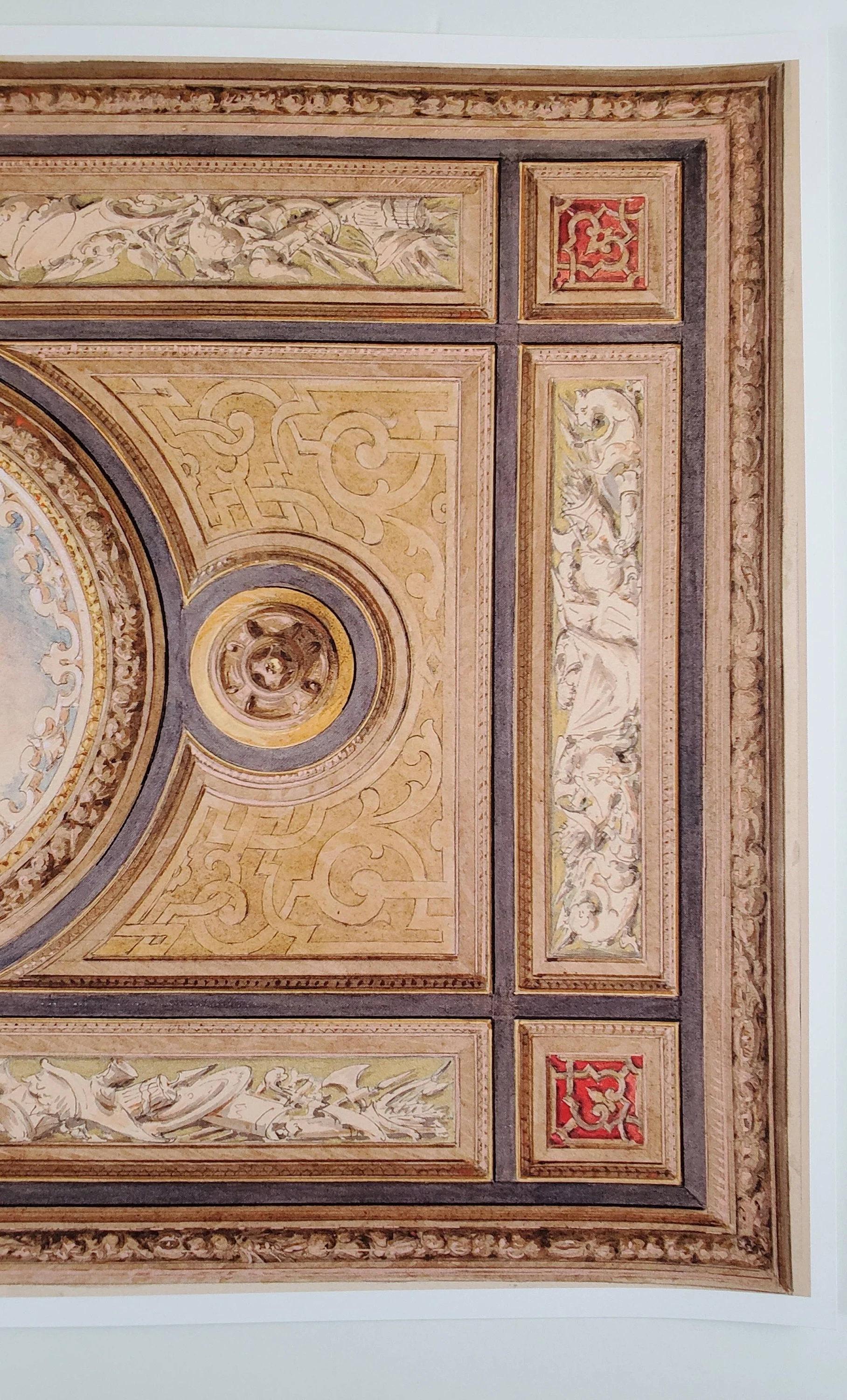 Dollhouse Ceiling Mural Wallpaper Sky Ducks Painted Victorian 1:12 Scale Itsy Bitsy - Image 2