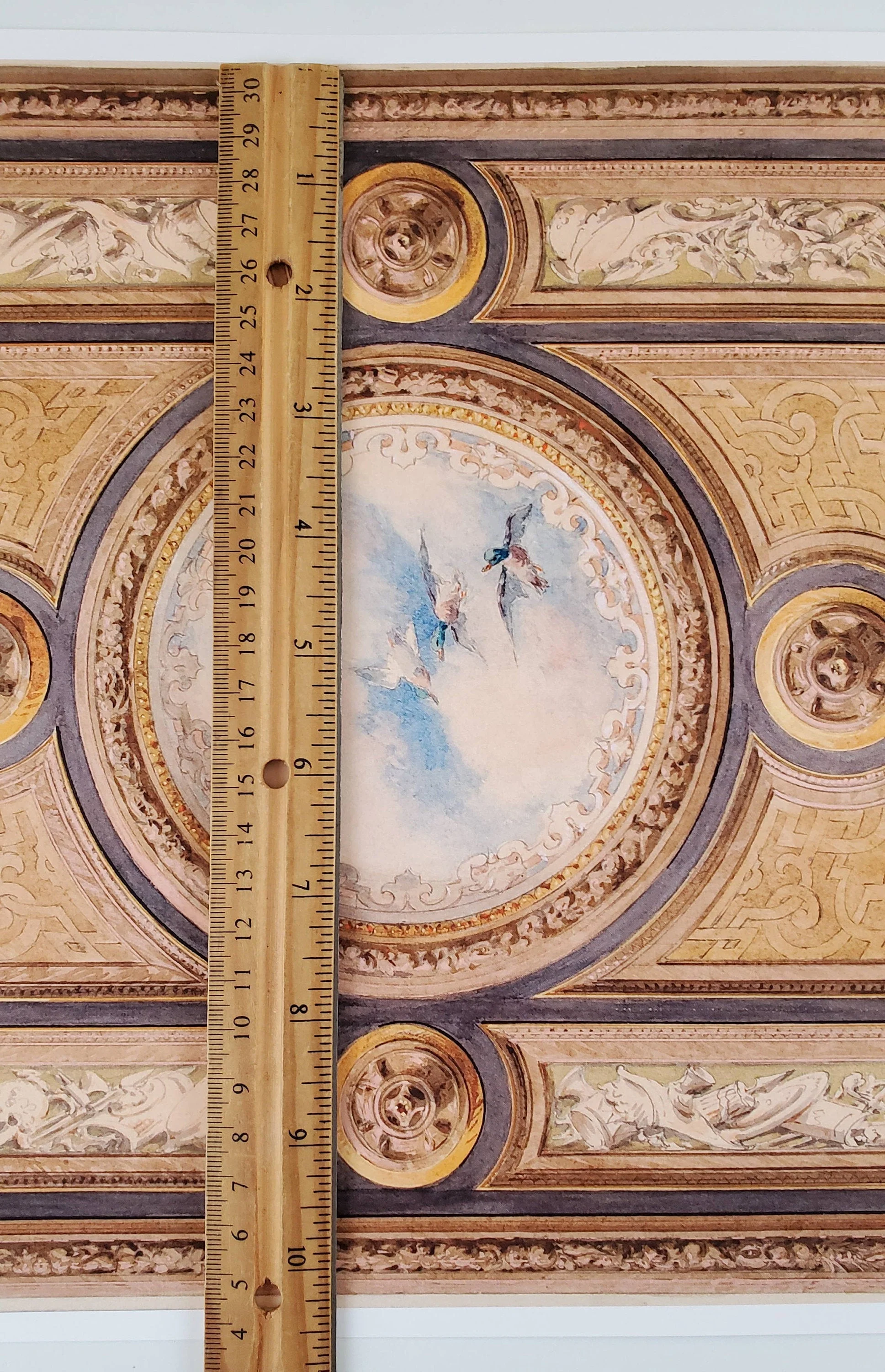 Dollhouse Ceiling Mural Wallpaper Sky Ducks Painted Victorian 1:12 Scale Itsy Bitsy - Image 3