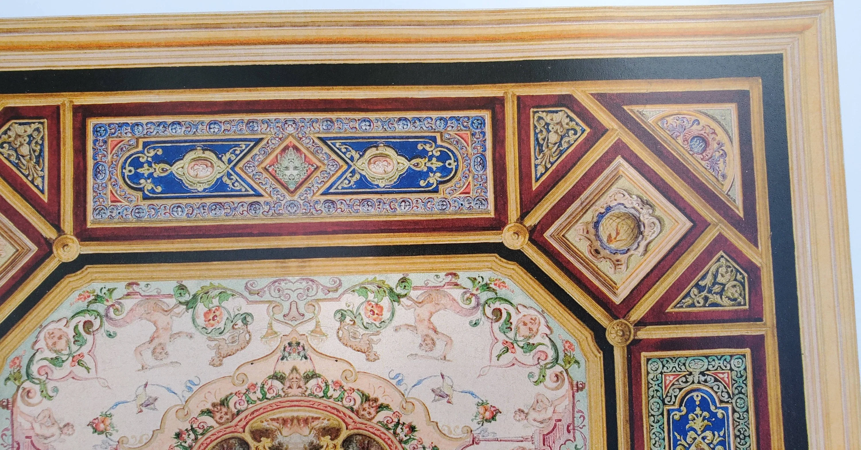 Dollhouse Ceiling Mural Wallpaper Victorian Painted Style 1:12 Scale Itsy Bitsy - Image 2