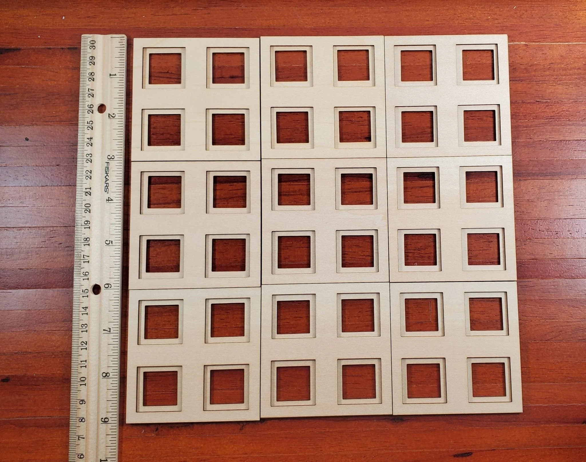 Dollhouse Ceiling Panels Coffered Layered Wood Kit 2 Part 1:12 Scale Miniatures - Image 3