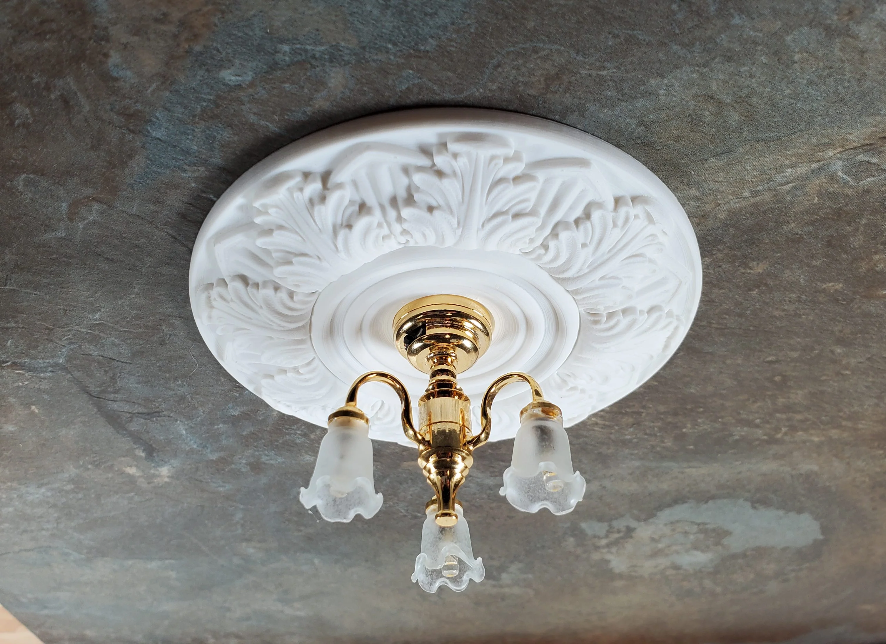 Dollhouse Ceiling Rose Medallion for Battery Lights 1:12 Scale Miniature MC176W - Image 5
