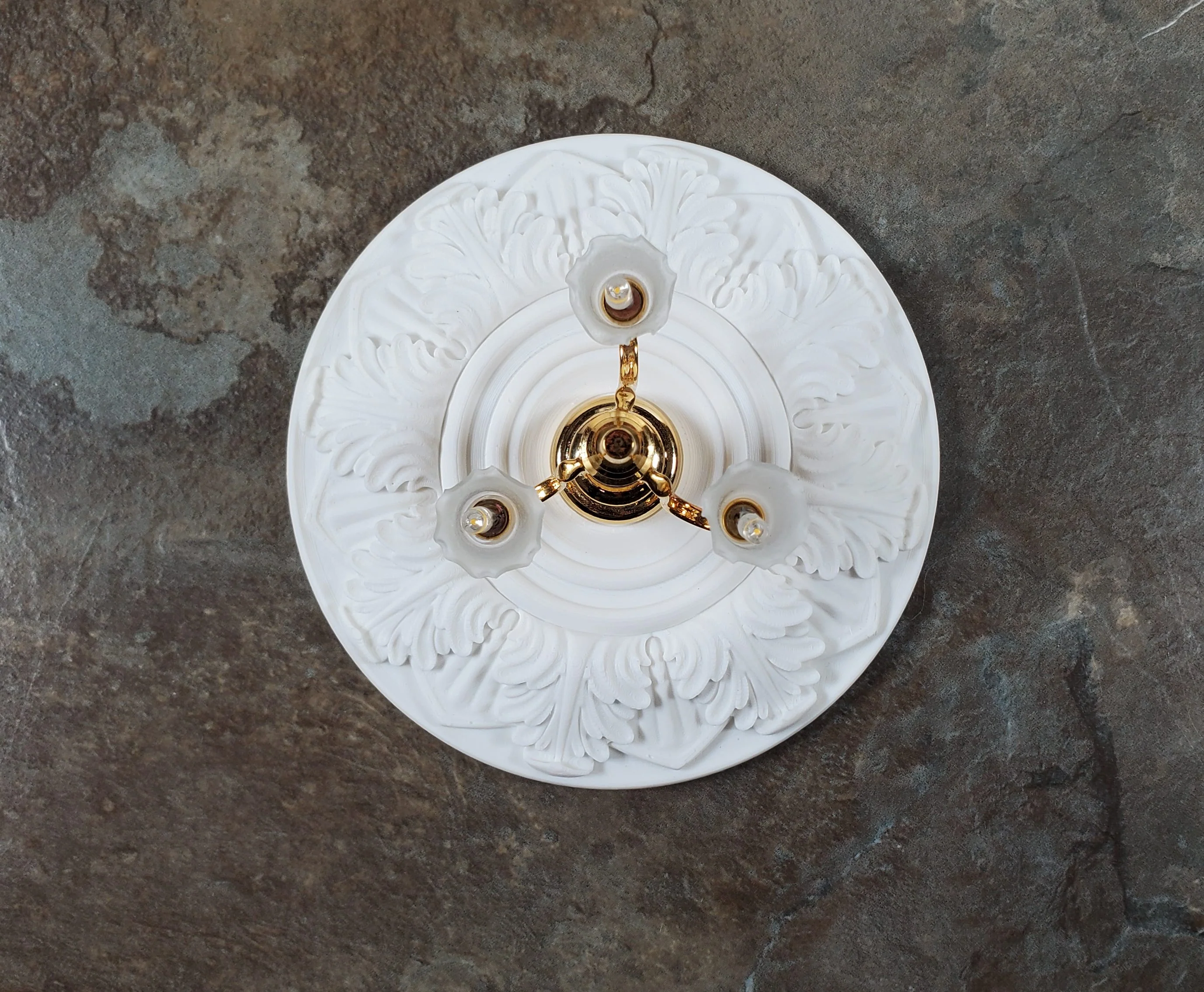 Dollhouse Ceiling Rose Medallion for Battery Lights 1:12 Scale Miniature MC176W - Image 6