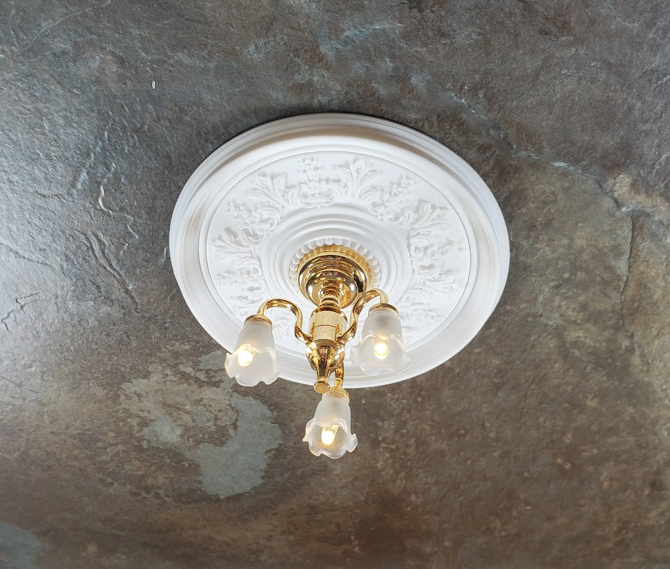 Dollhouse Ceiling Rose Medallion for Battery Lights 1:12 Scale Miniature Style 7 - Image 2