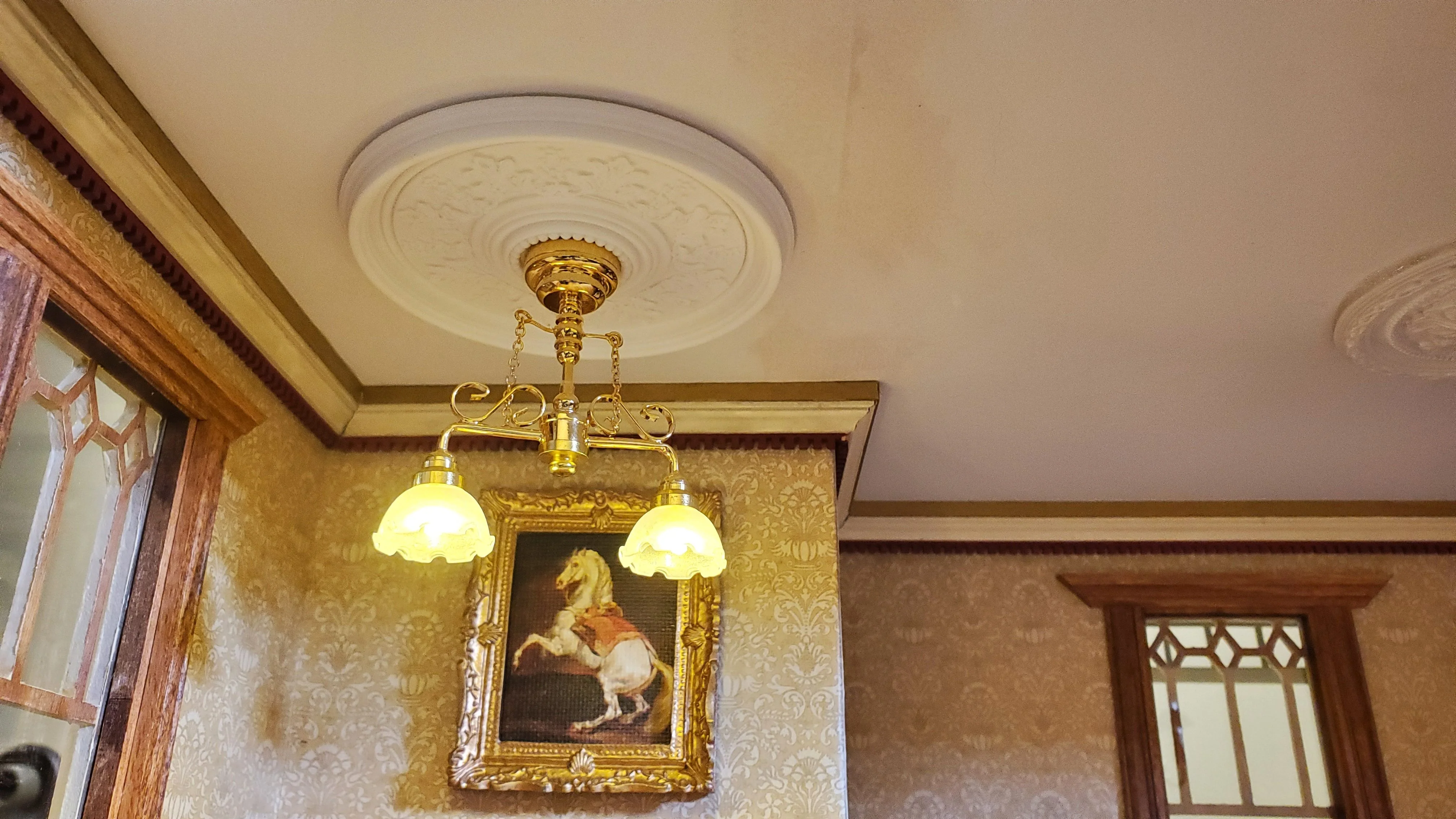 Dollhouse Ceiling Rose Medallion for Battery Lights 1:12 Scale Miniature Style 7 - Image 3