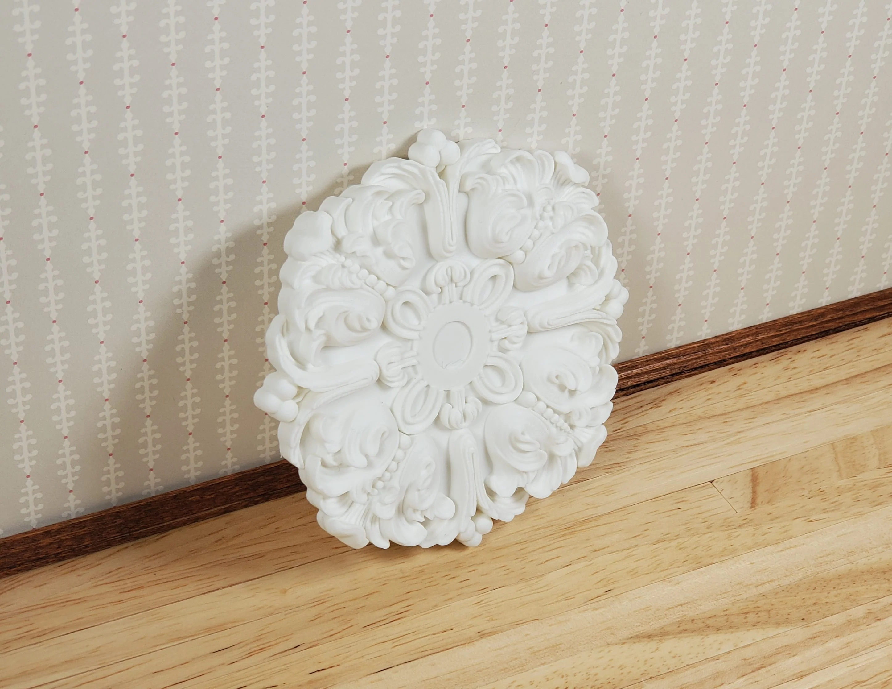 Dollhouse Ceiling Rose Medallion for Battery Lights 1:12 Scale Miniature Style 8 - Image 3