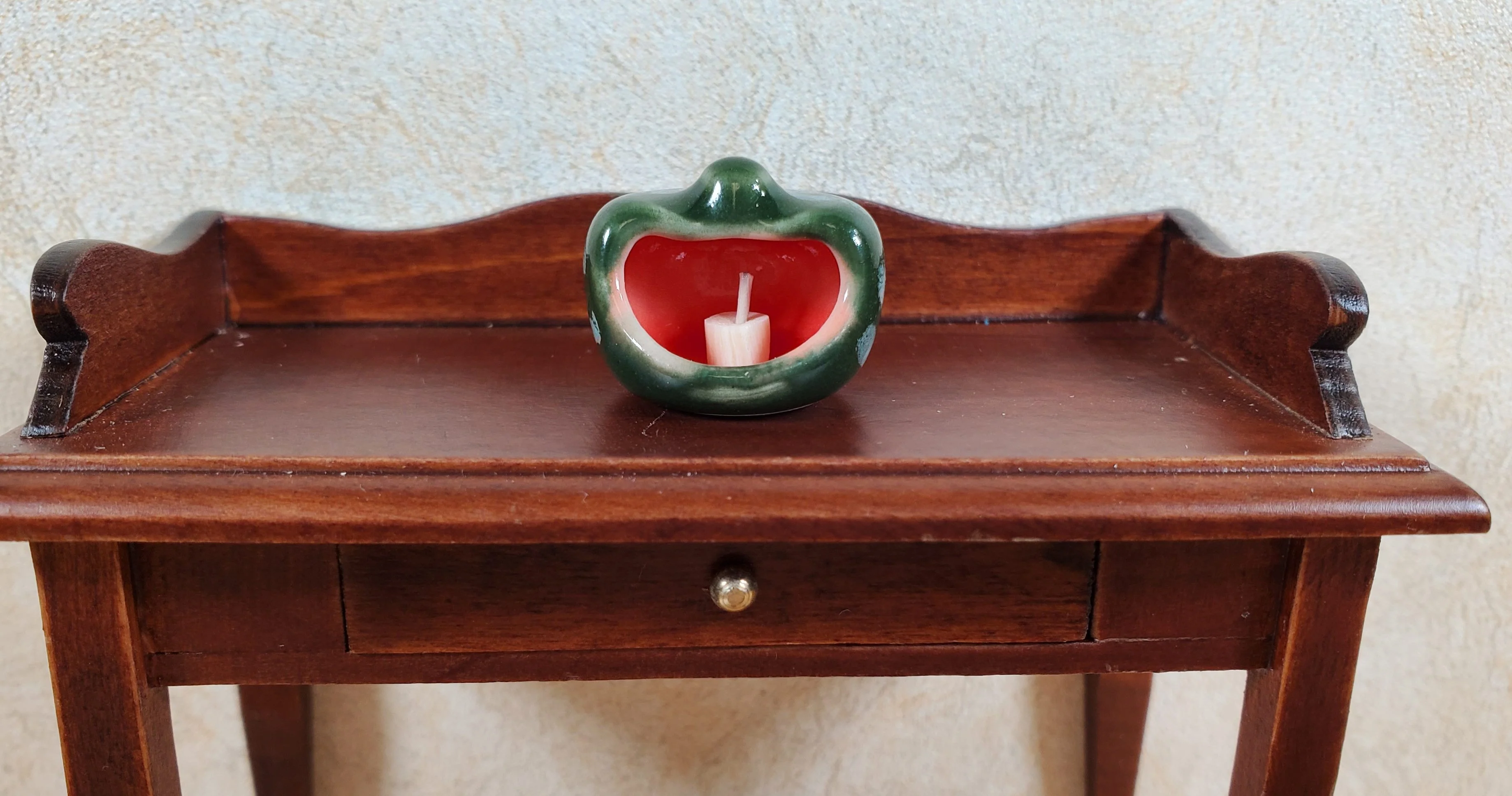Dollhouse Ceramic Pumpkin Jar Halloween for Candy Cookies or Candle 1:12 Scale - Image 4