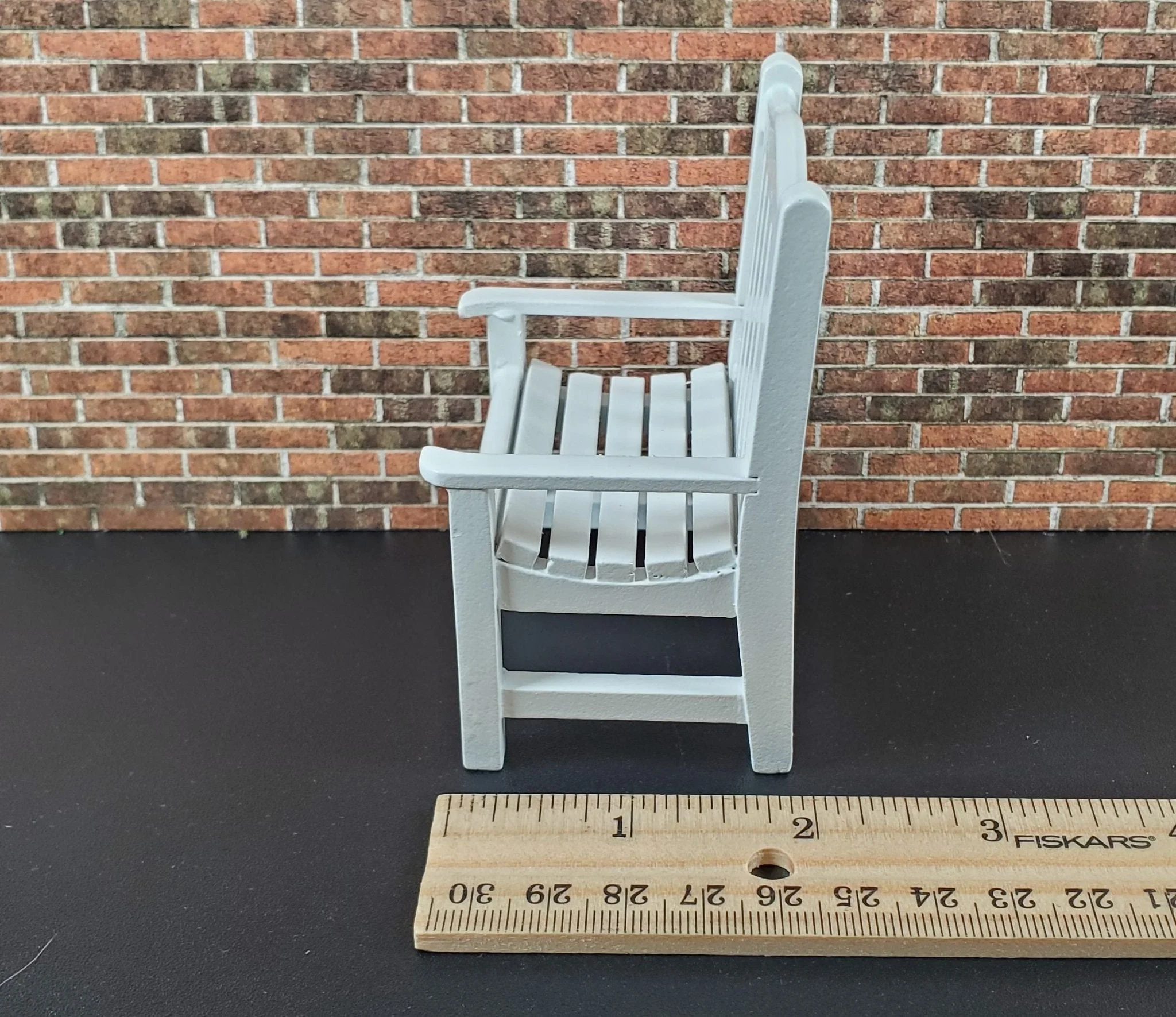 Dollhouse Chair Outdoor Garden Porch Patio White 1:12 Scale Miniature Furniture - Image 8