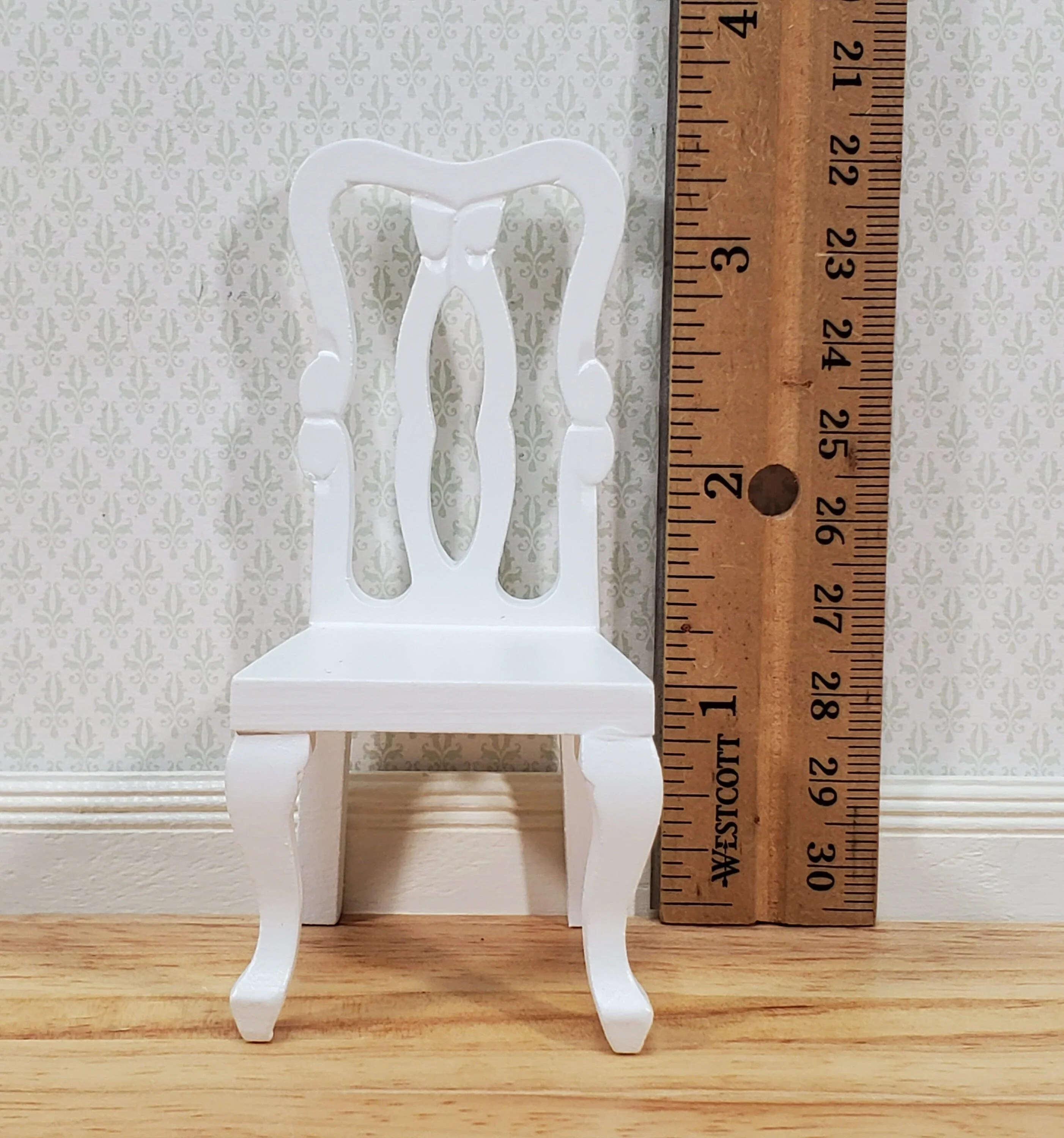 Dollhouse Chair White Dining or Kitchen Chair 1:12 Scale Miniature Furniture - Image 5