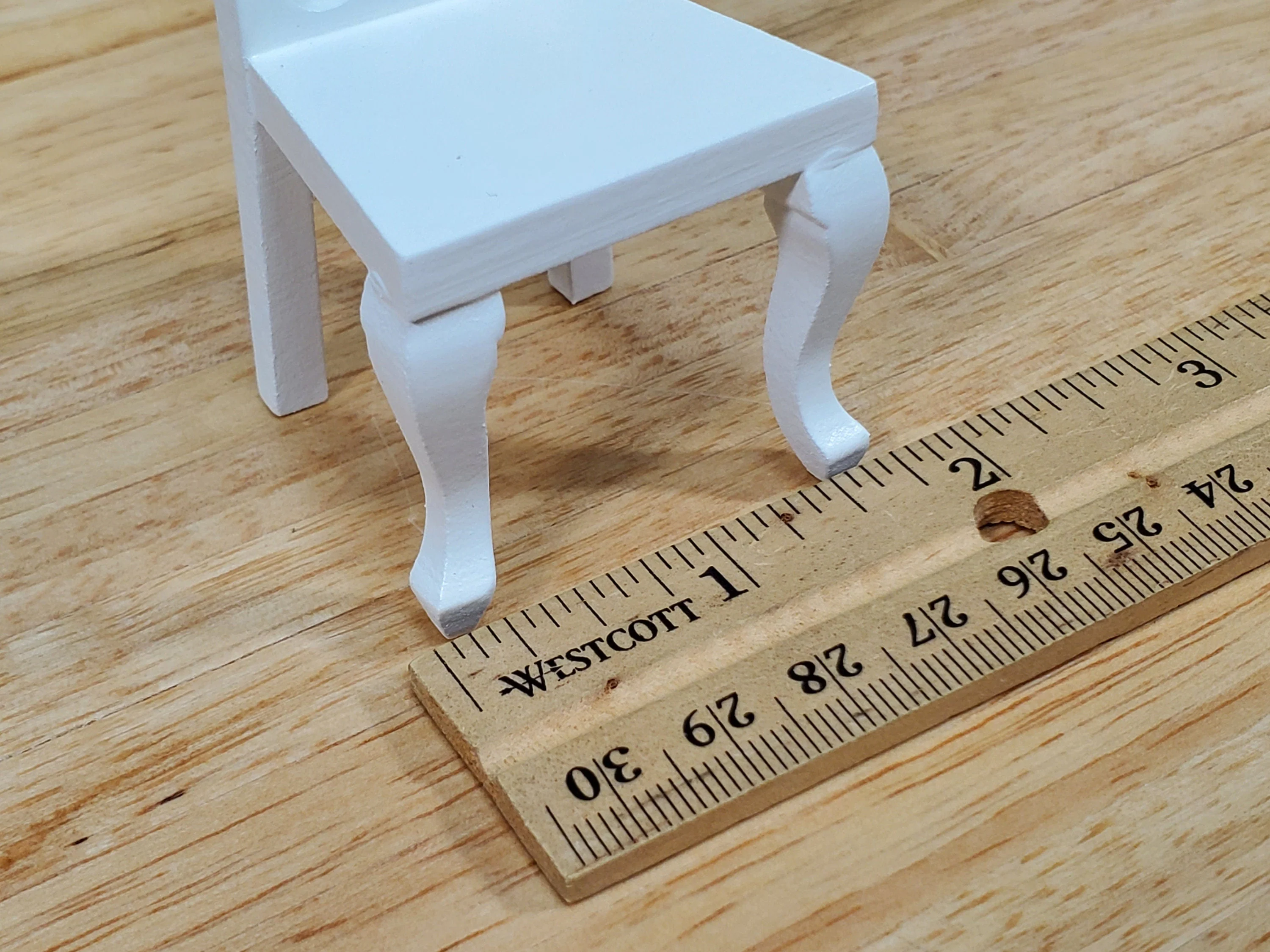 Dollhouse Chair White Dining or Kitchen Chair 1:12 Scale Miniature Furniture - Image 6