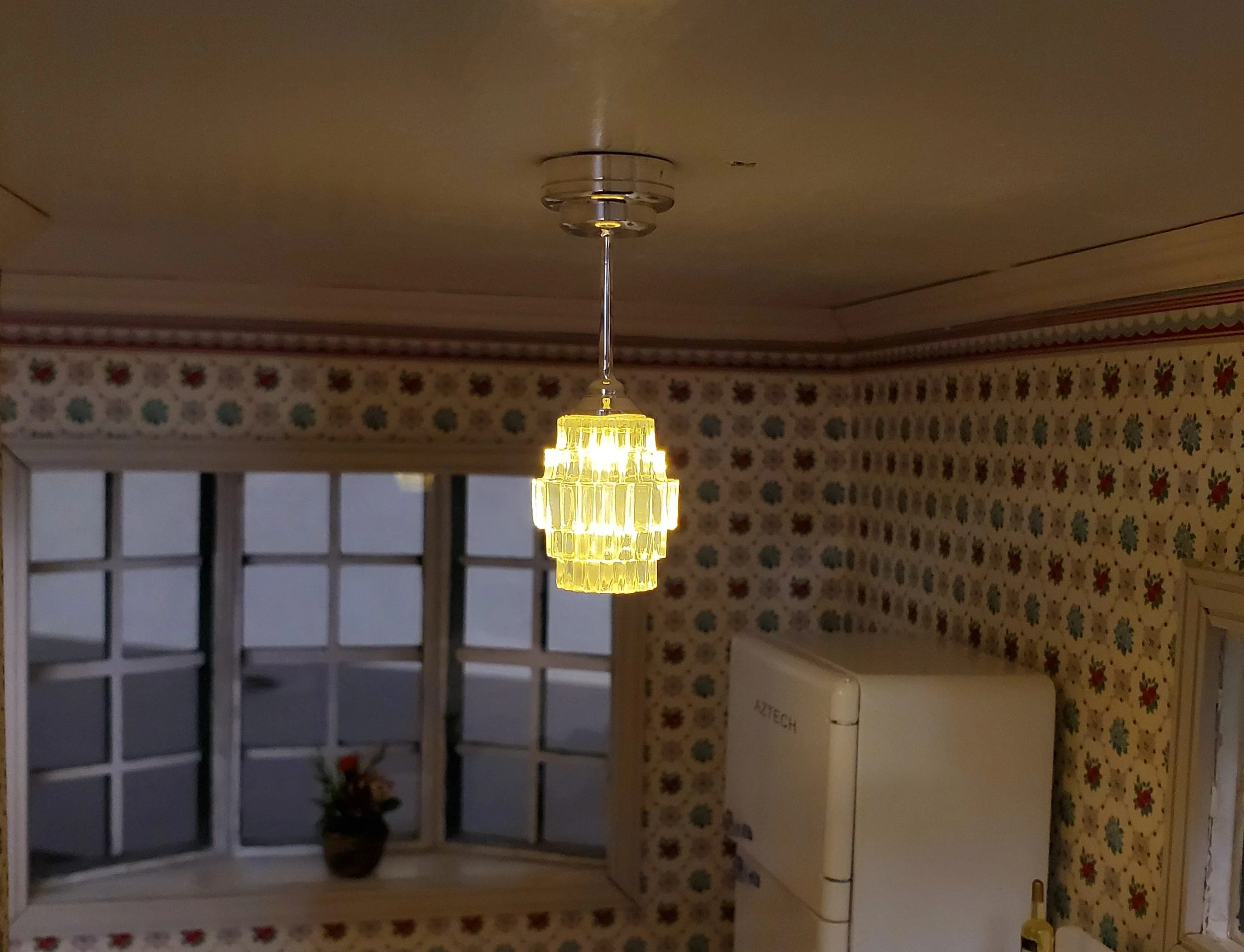 Dollhouse Ceiling Wand Light Art Deco Style Battery Operated 1:12 Scale - Image 4