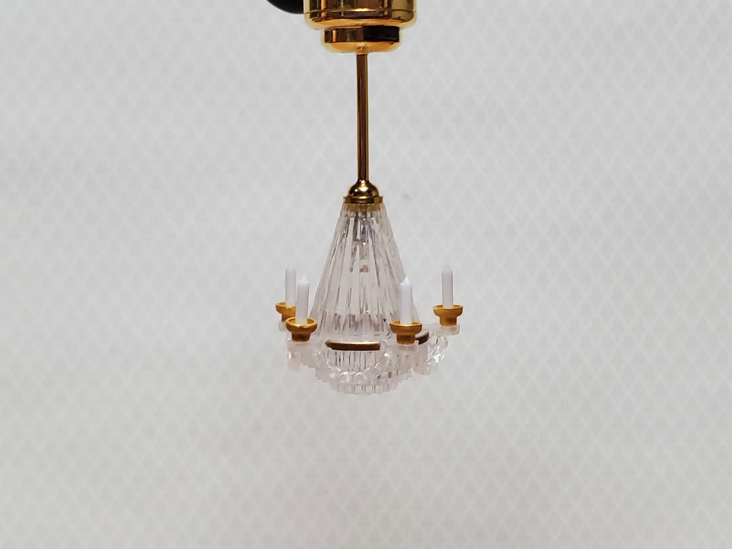 Dollhouse Chandelier Ceiling Light with Candles Battery Operated 1:12 Scale - Image 2