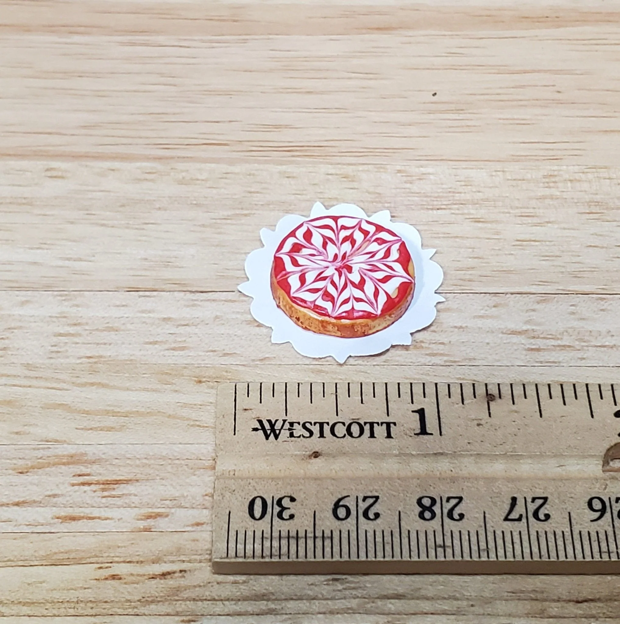 Dollhouse Cheese Cake Strawberry Swirl 1:12 Scale Miniature Food Dessert - Image 3