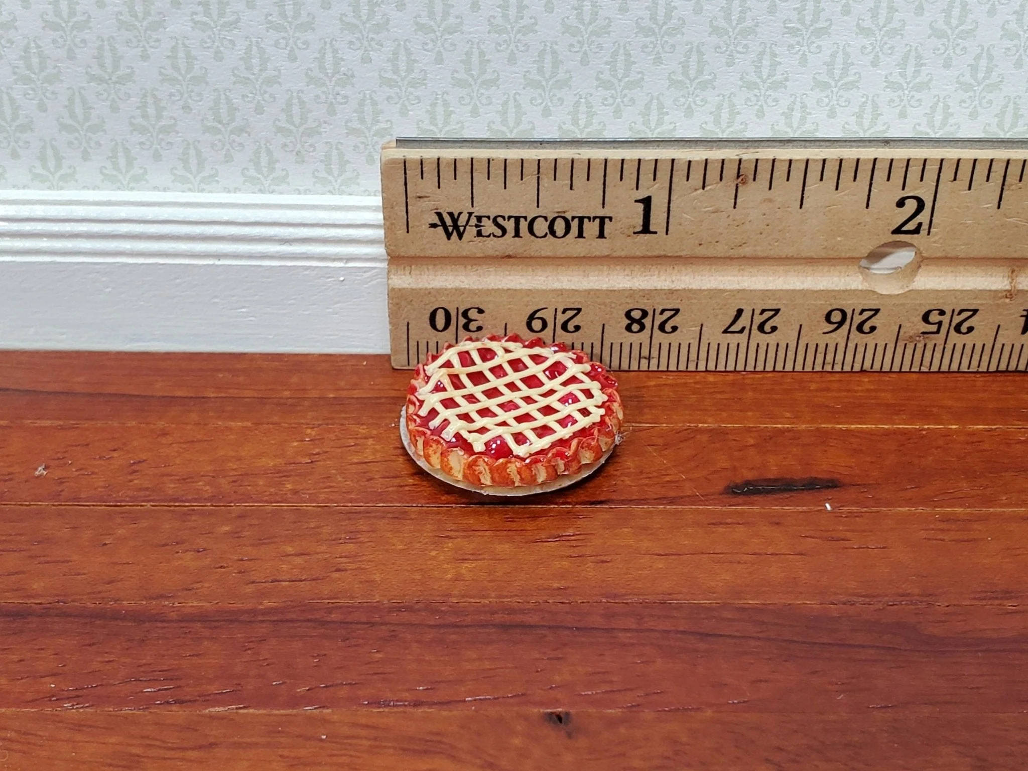 Dollhouse Cherry Pie in Tin 1:12 Scale Miniature Kitchen Food Bakery - Image 3