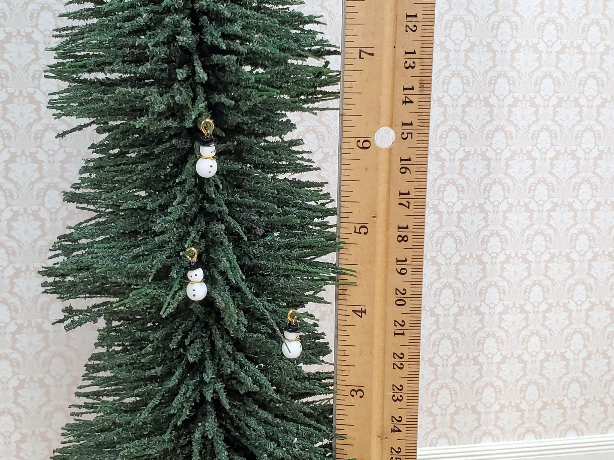 Dollhouse Christmas Ornaments Set of 3 Snowmen with Top Hats 1:12 Scale Miniatures - Image 5
