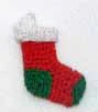 Dollhouse Christmas Stocking Red Green and White 1:12 Scale Miniature