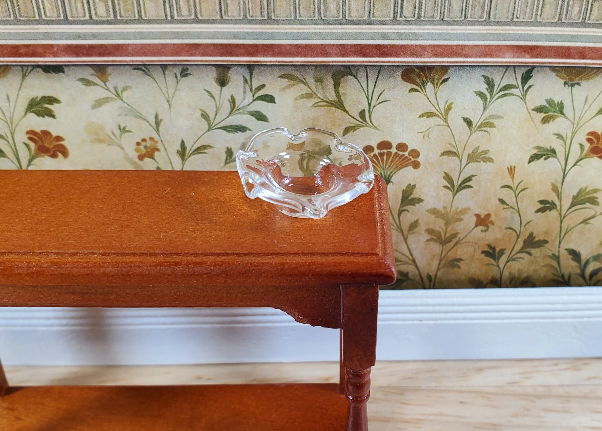 Dollhouse Clear Glass Candy Dish or Serving Bowl 1:12 Scale Miniature - Image 2