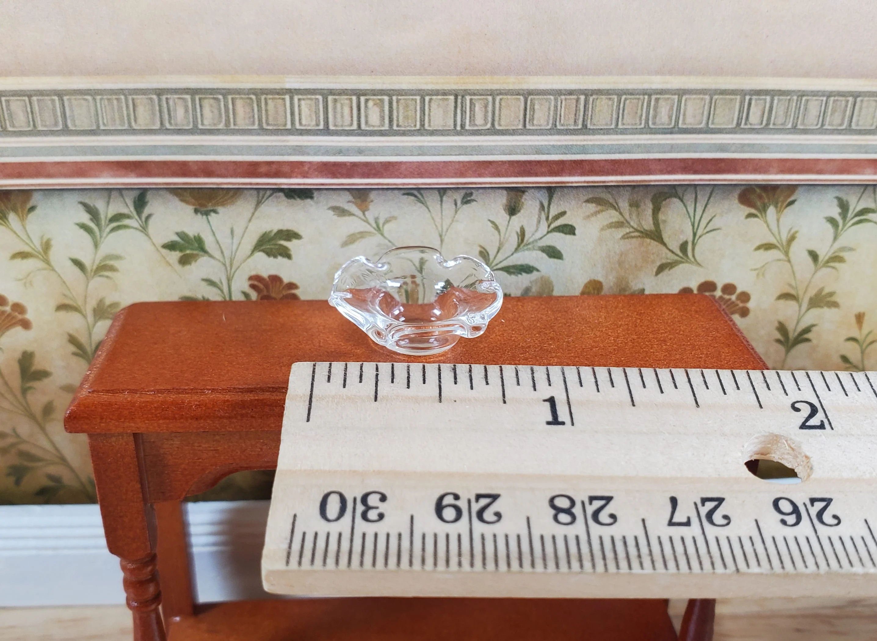 Dollhouse Clear Glass Candy Dish or Serving Bowl 1:12 Scale Miniature - Image 4