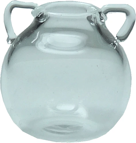 Dollhouse Clear Glass Urn Vase with Handles 1:12 Scale Miniature Kitchen