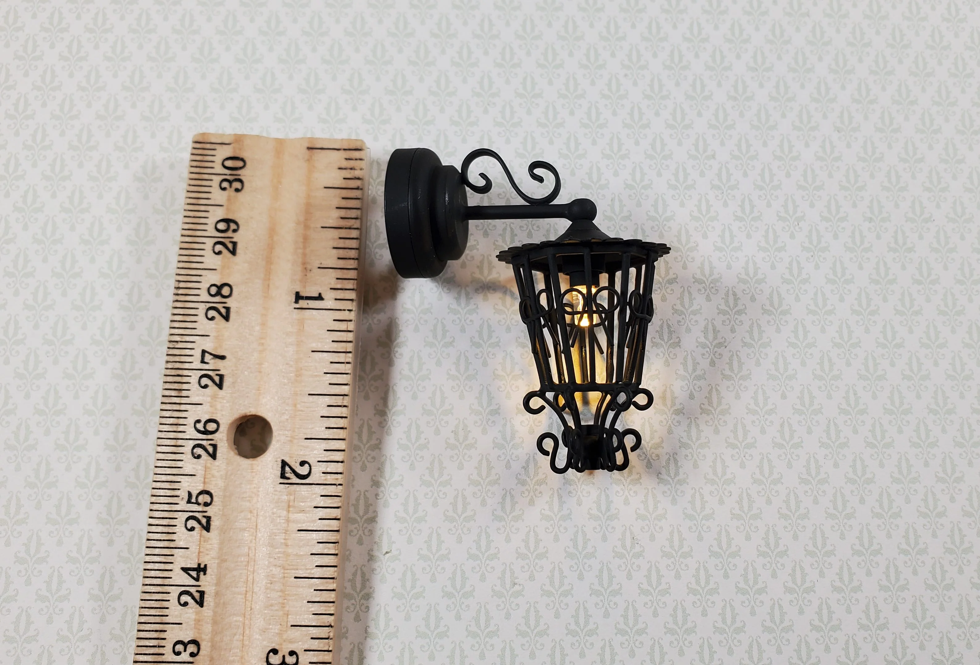 Dollhouse Carriage Light Battery Operated with Wand 1:12 Scale Miniature Lamp - Image 7