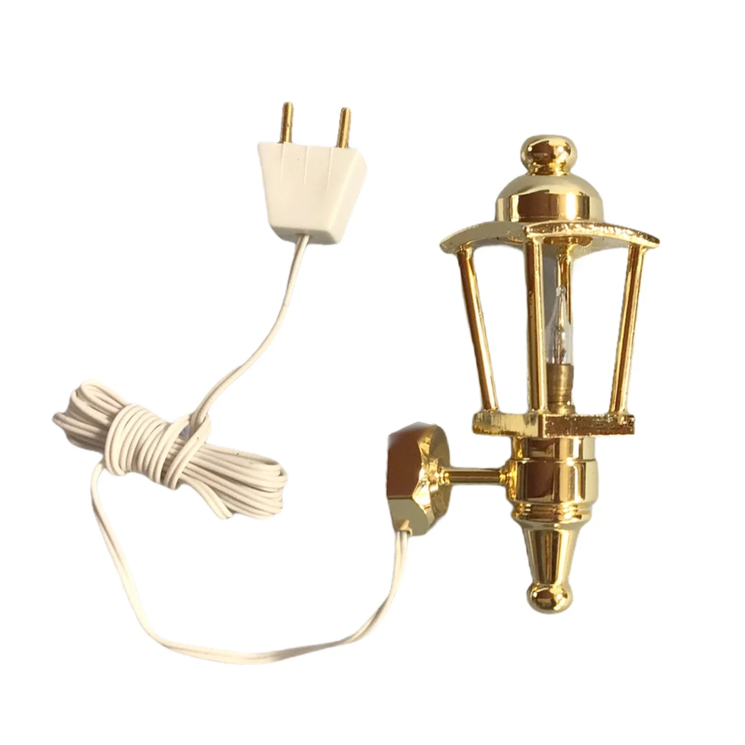 Dollhouse Coach Light Gold Lamp 12 volt w/Plug 1:12 Scale Miniature Houseworks - Image 2
