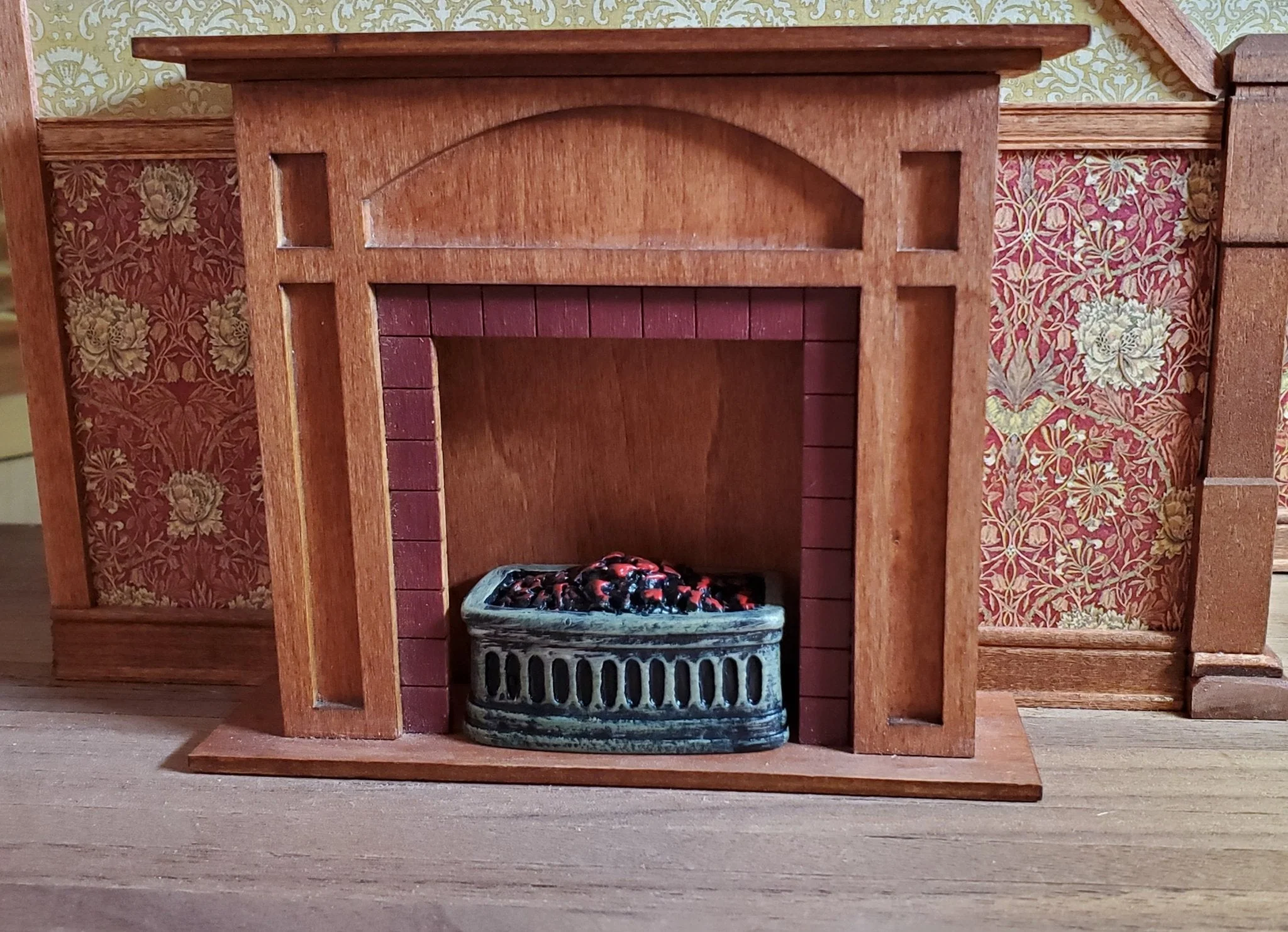 Dollhouse Coal Filled Fireplace Grate Fire Basket 1:12 Scale Miniature - Image 3