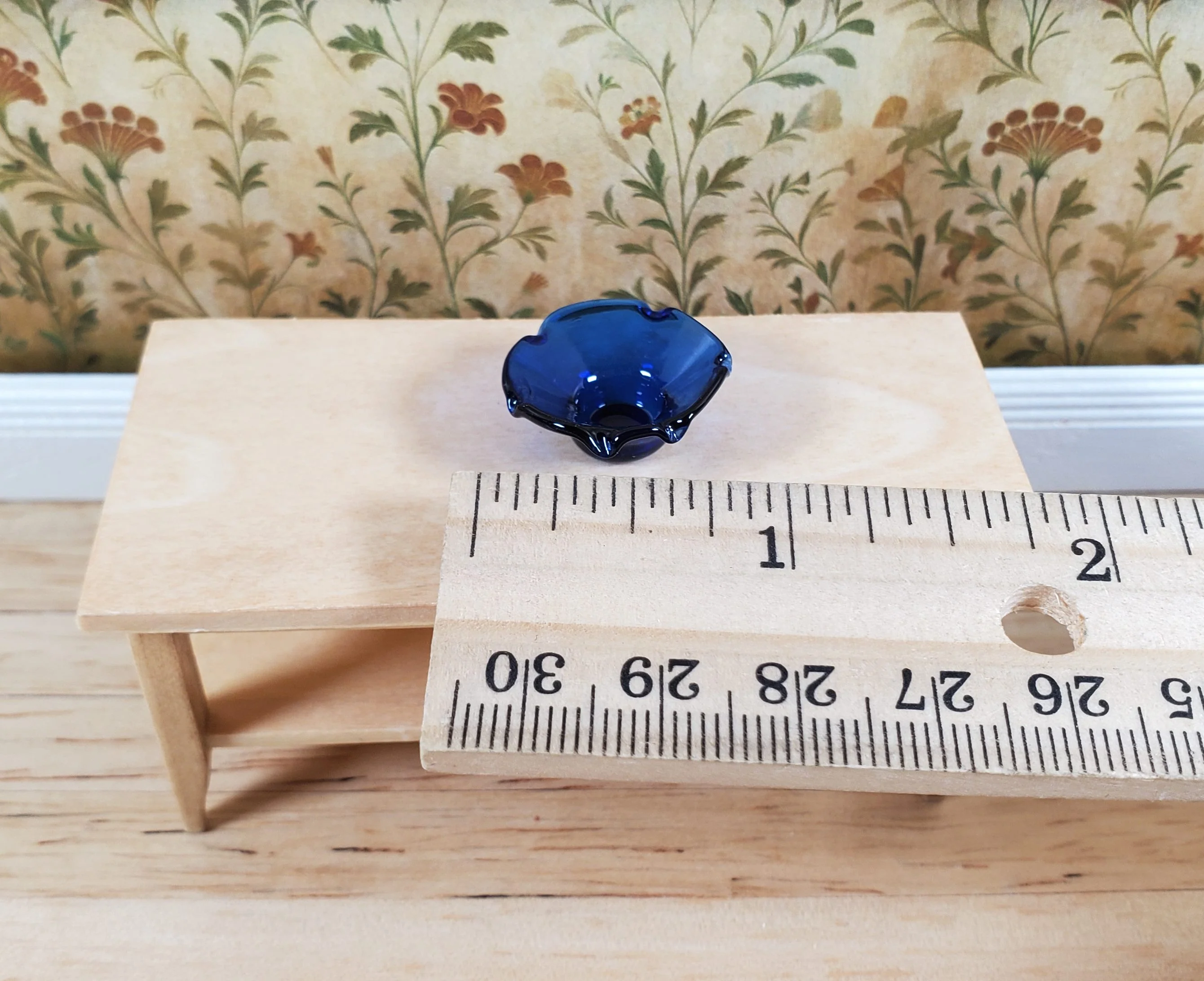 Dollhouse Cobalt Blue Glass Candy Dish or Serving Bowl 1:12 Scale Miniature - Image 3
