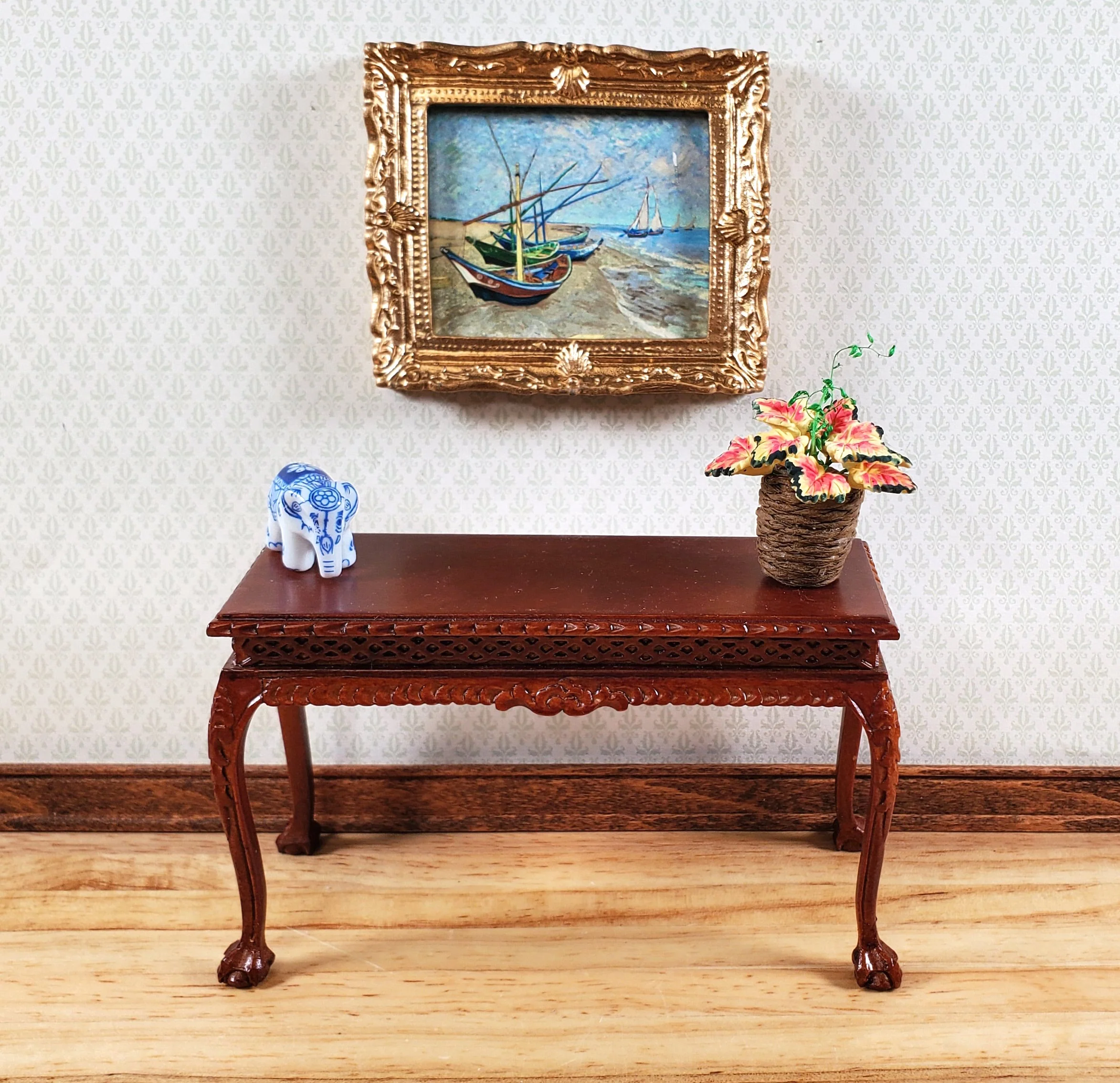 Dollhouse Coleus Plant in a Basket 1:12 Scale Miniature Garden Potted Plant - Image 3