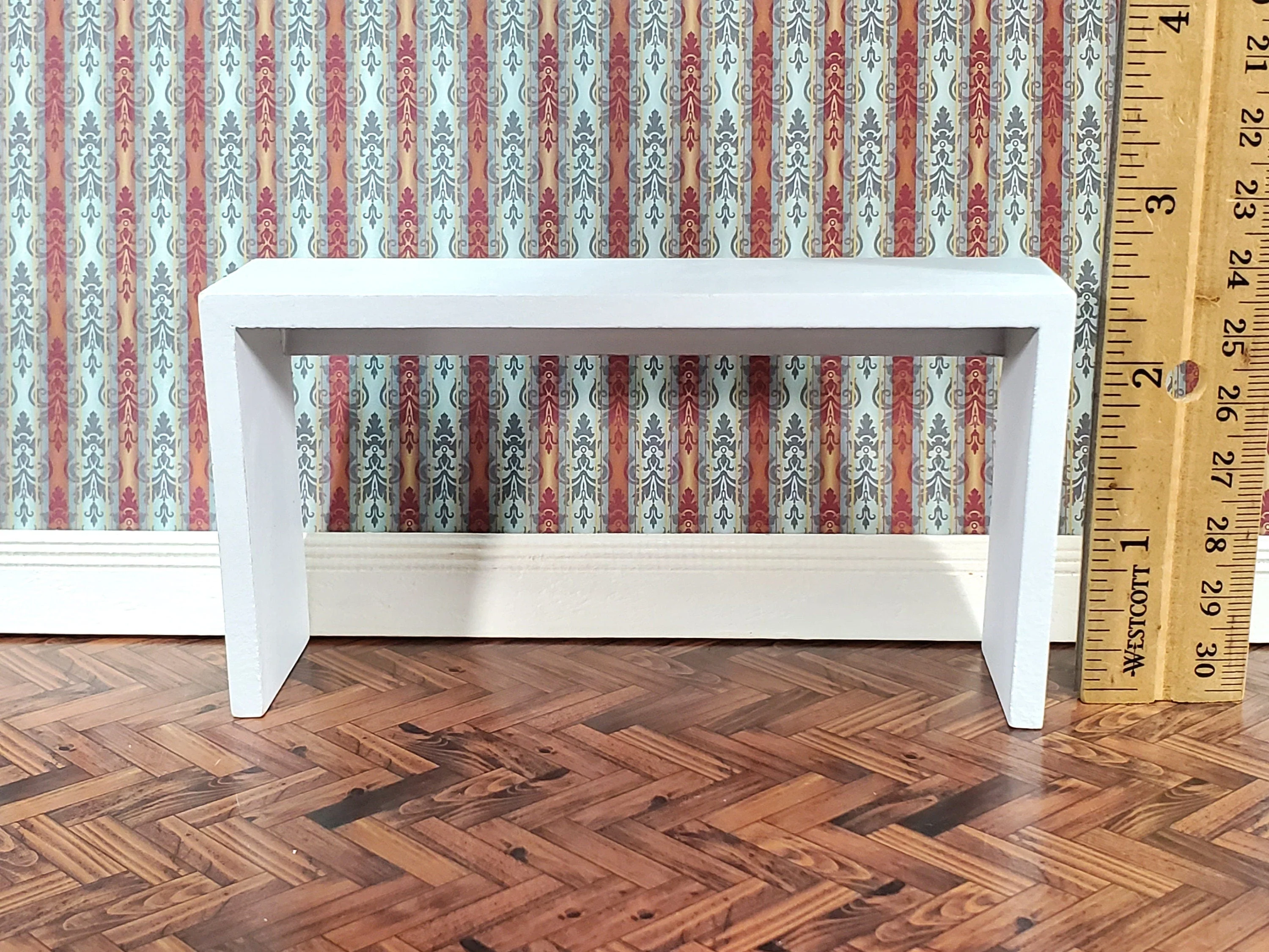 Dollhouse Console or Tall Sofa Table Modern White 1:12 Scale Miniature Furniture - Image 5