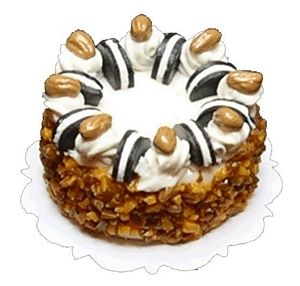 Dollhouse Cookie and Nut Topped Cake 1:12 Scale Miniature Dessert Food