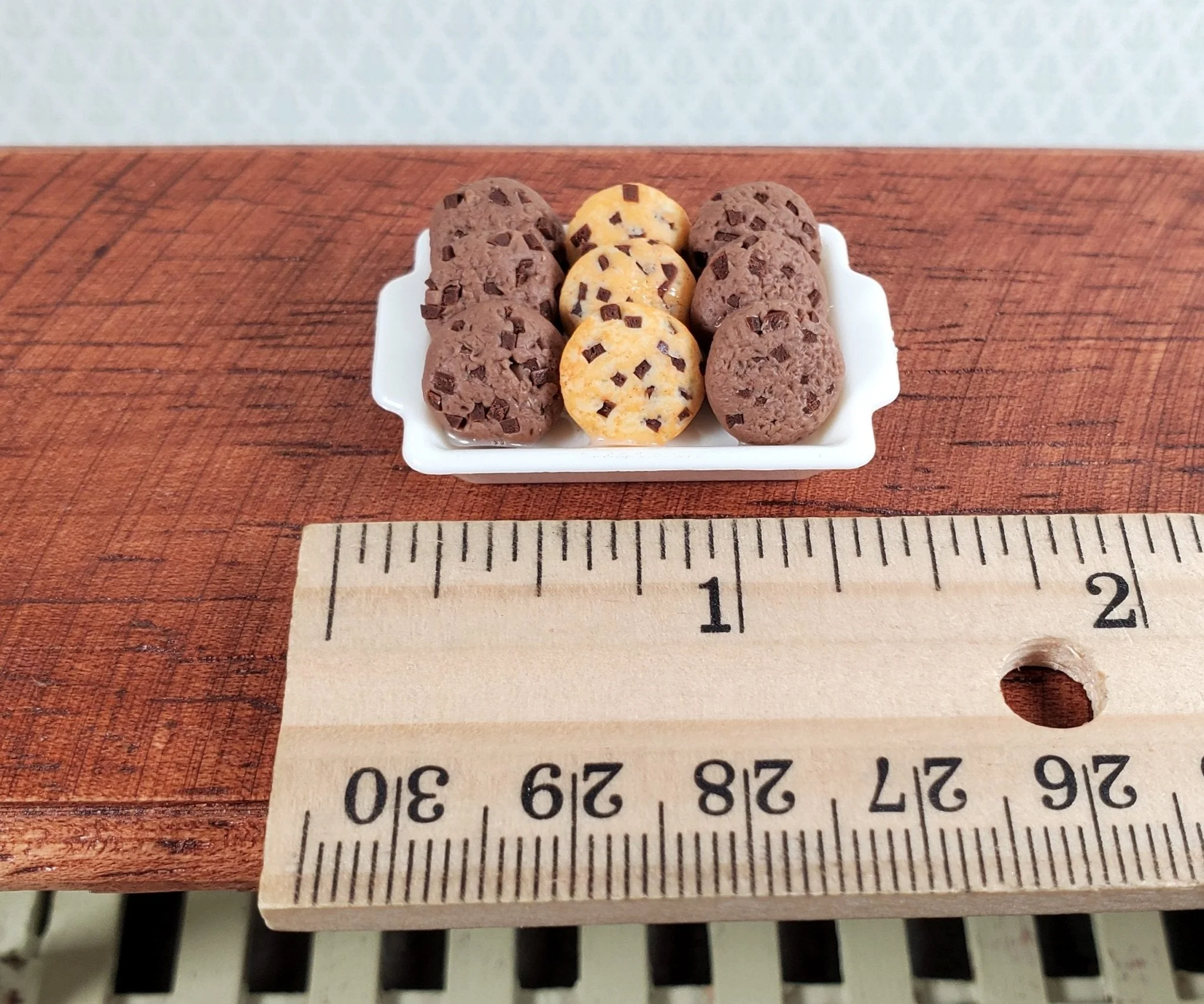 Dollhouse Cookies on a Tray Chocolate Chip Dessert 1:12 Scale Miniature Food - Image 4