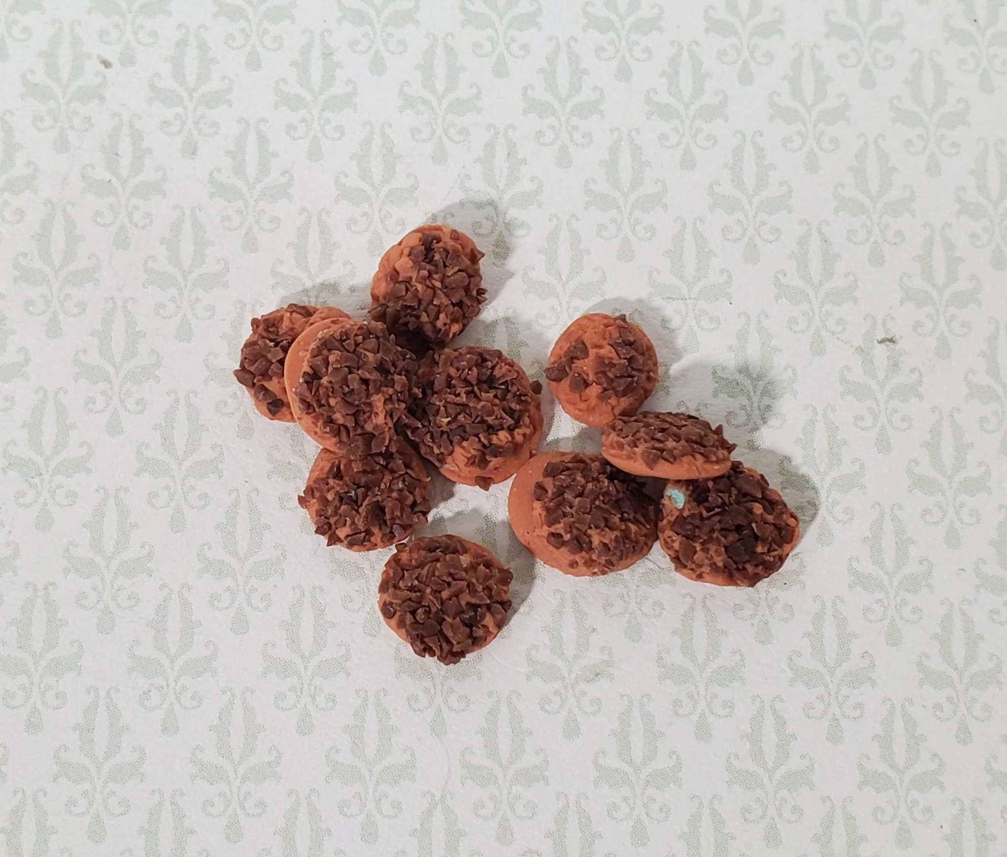 Dollhouse Cookies Set of 10 Chocolate Chip 1:12 Scale Miniatures Food Groceries